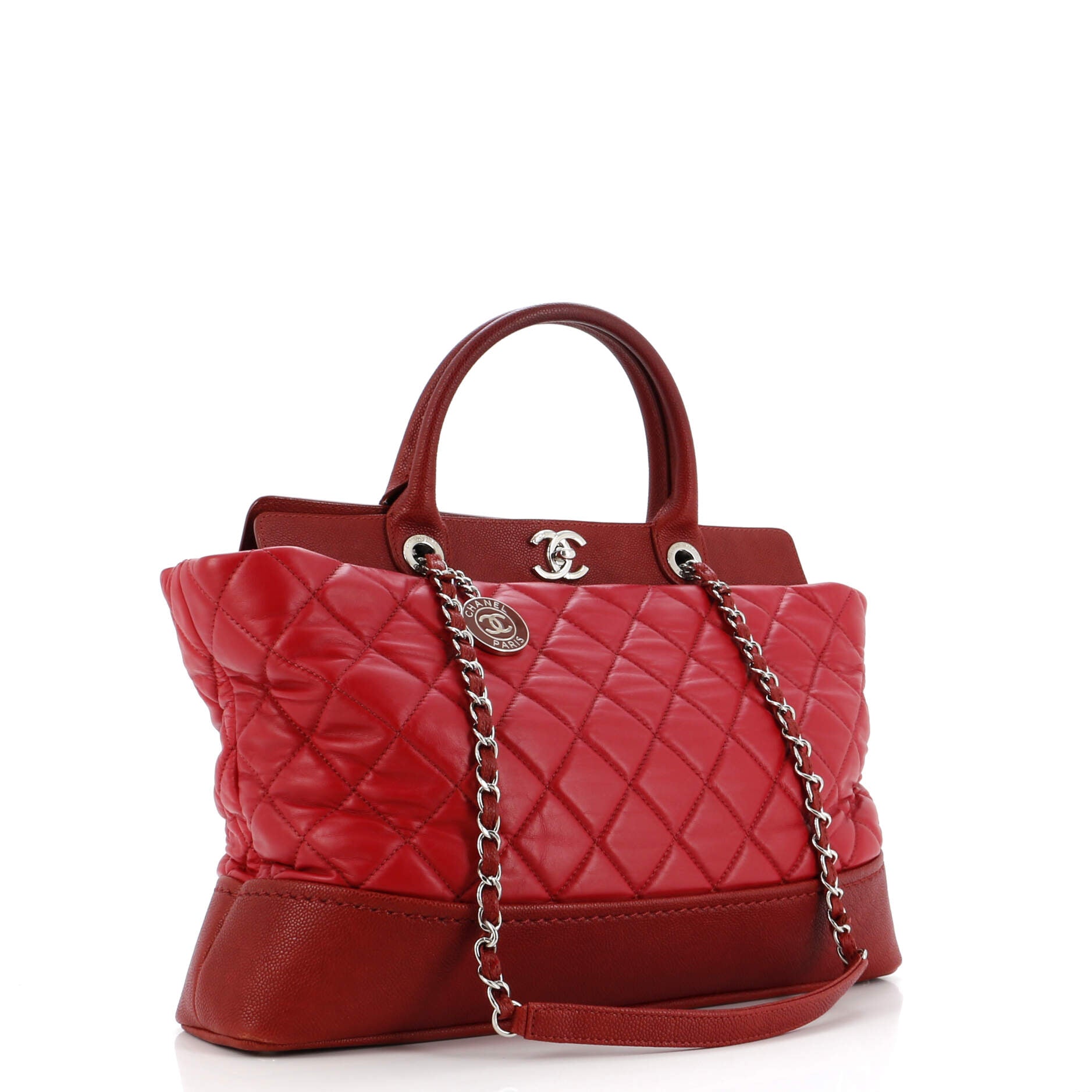 Chanel Be CC Tote Quilted Calfskin with Caviar Large