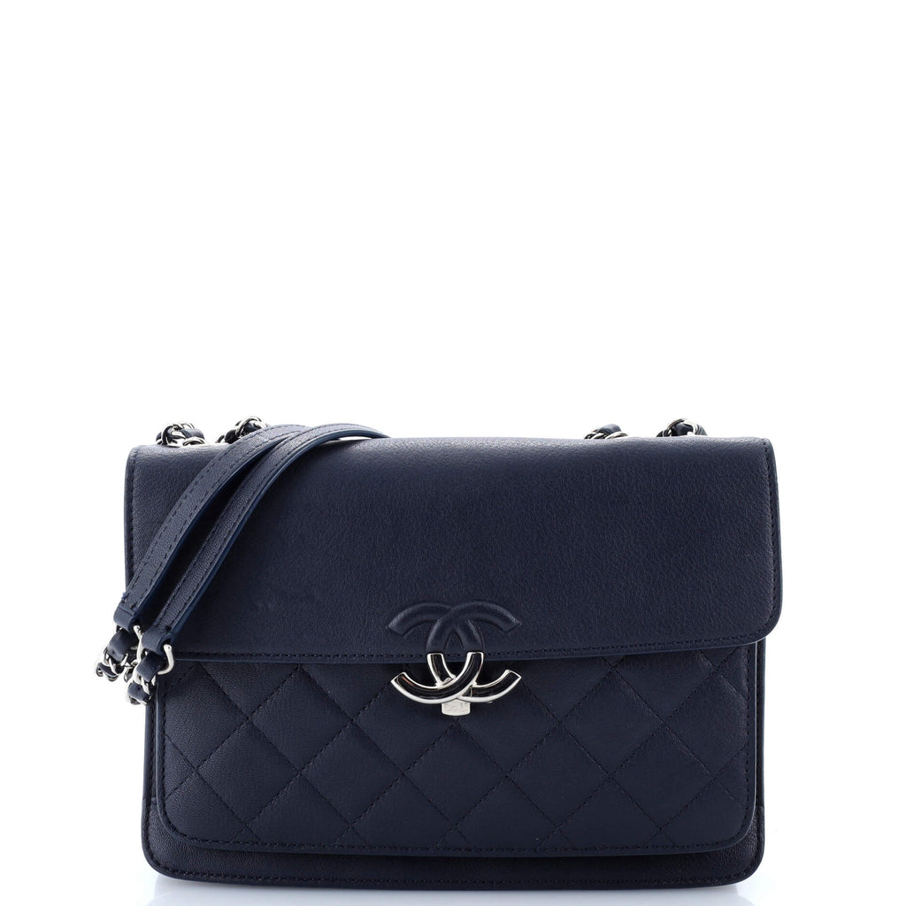 Chanel CC Box Flap Bag Quilted Calfskin Small