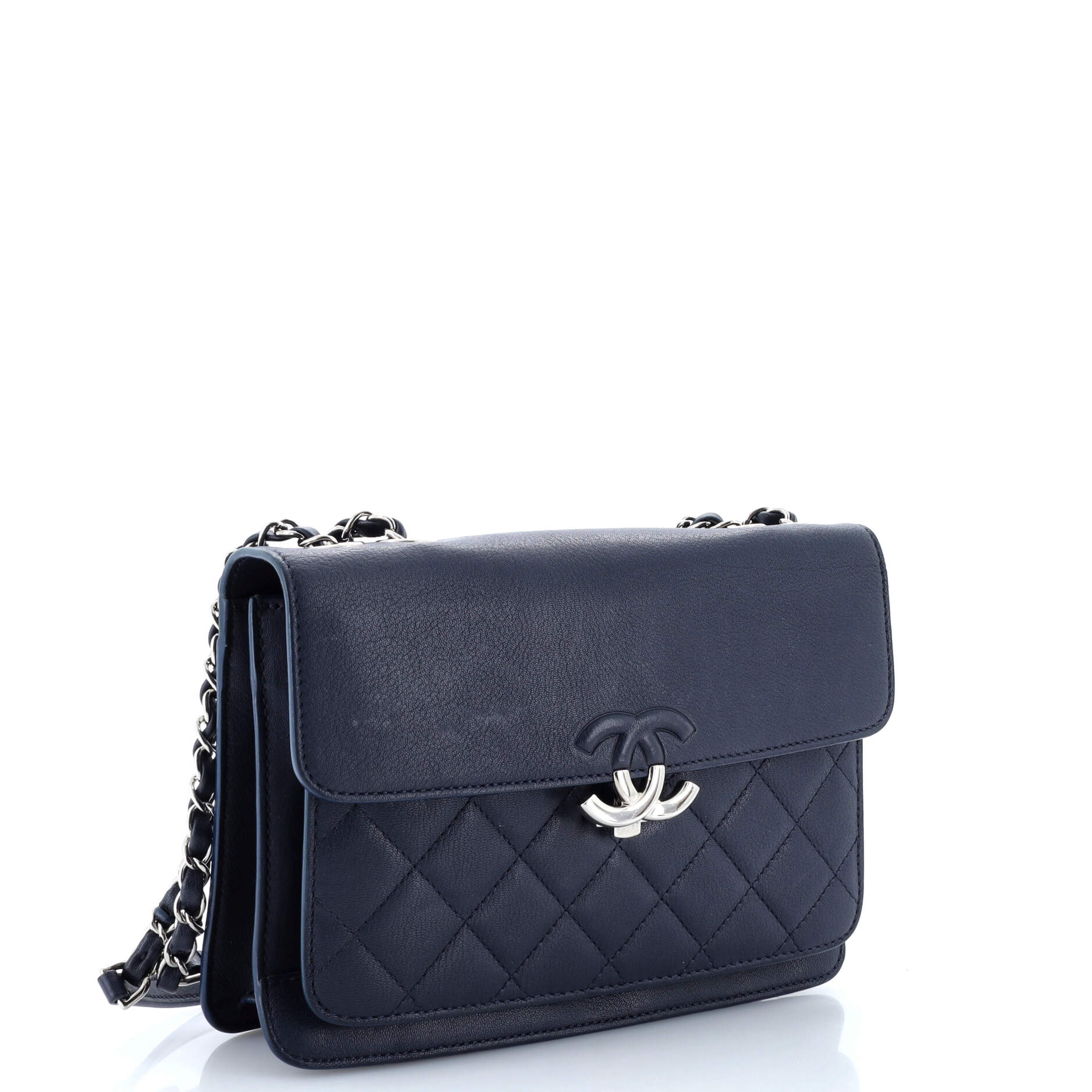 Chanel CC Box Flap Bag Quilted Calfskin Small