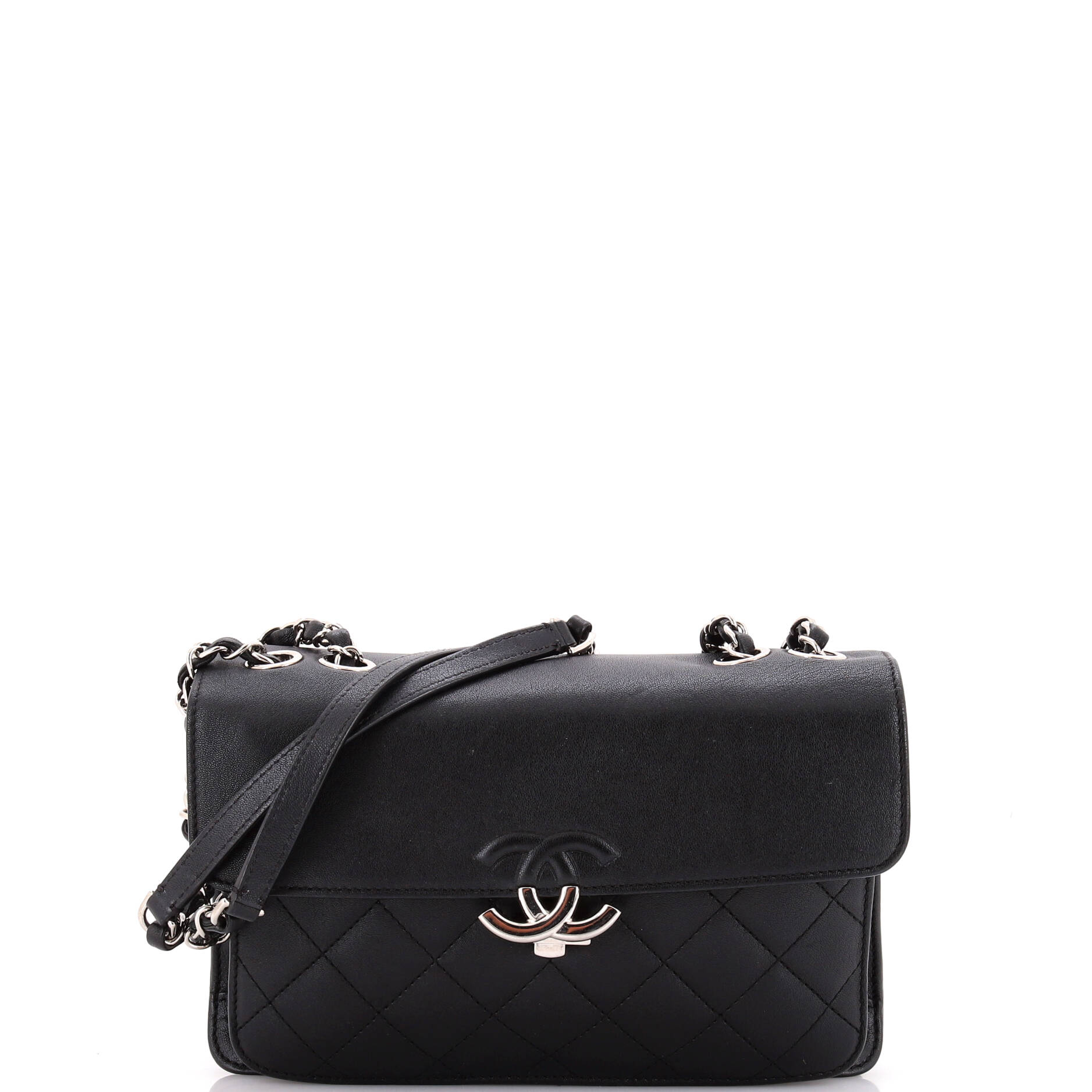 Chanel CC Box Flap Bag Quilted Calfskin Small