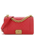 Chanel Boy Flap Bag Quilted Lambskin Old Medium