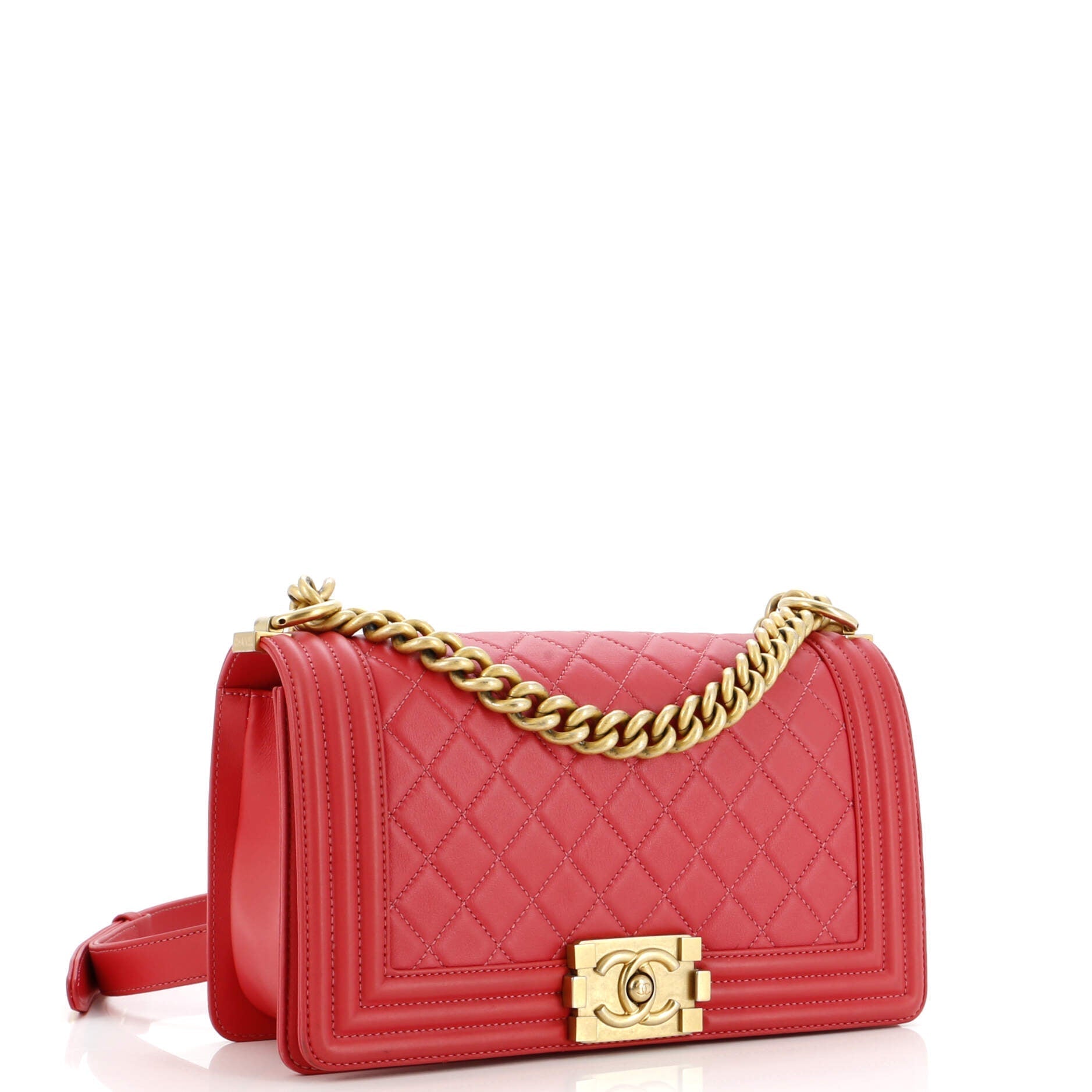 Chanel Boy Flap Bag Quilted Lambskin Old Medium