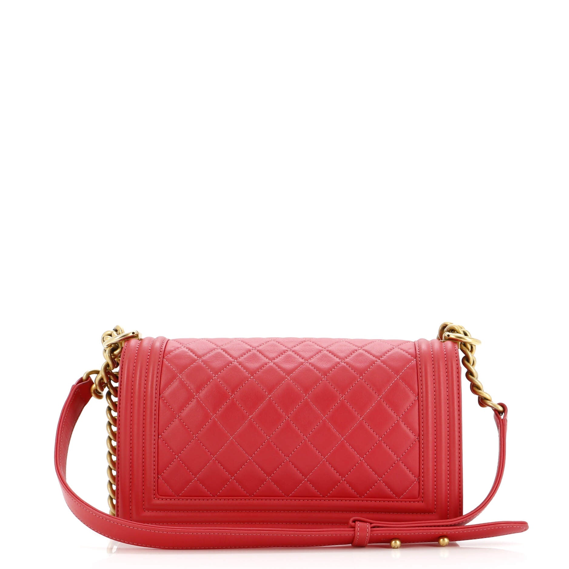 Chanel Boy Flap Bag Quilted Lambskin Old Medium