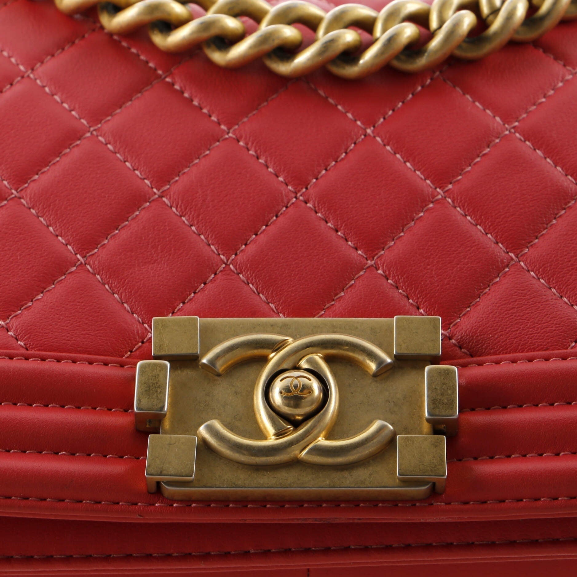 Chanel Boy Flap Bag Quilted Lambskin Old Medium