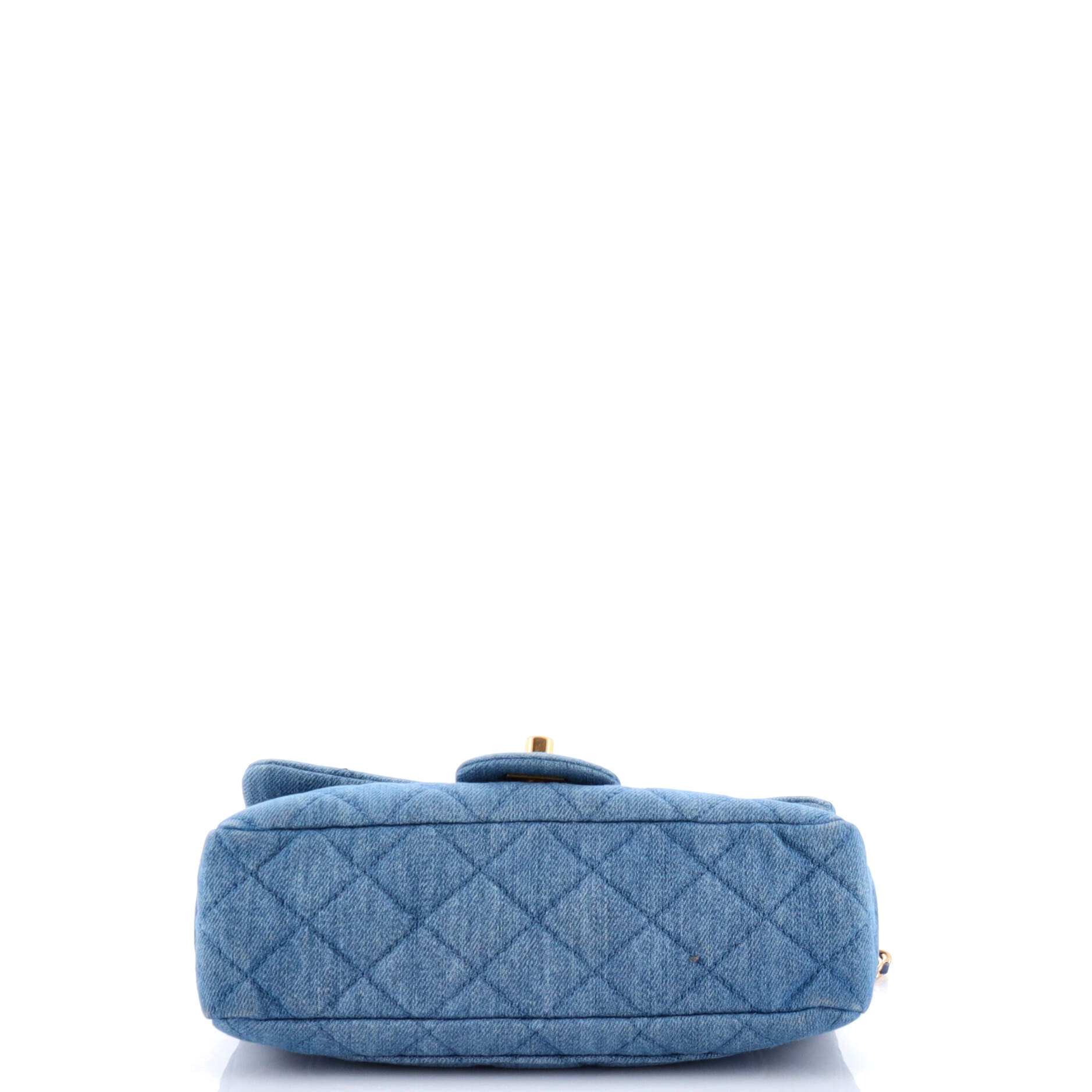 Chanel Pearl Crush Flap Bag Quilted Denim Mini