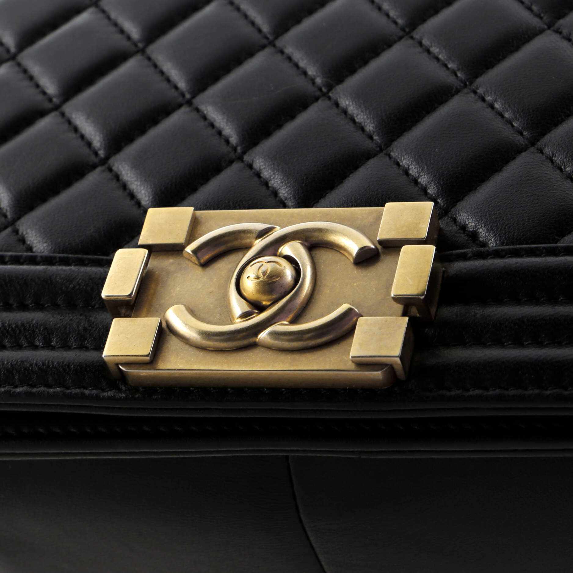 Chanel Boy Flap Bag Quilted Lambskin Old Medium