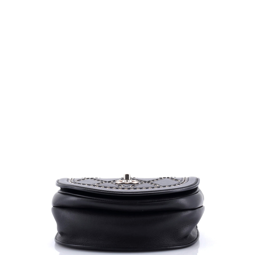 Chanel Coco Eyelets Round Flap Bag Quilted Calfskin Small