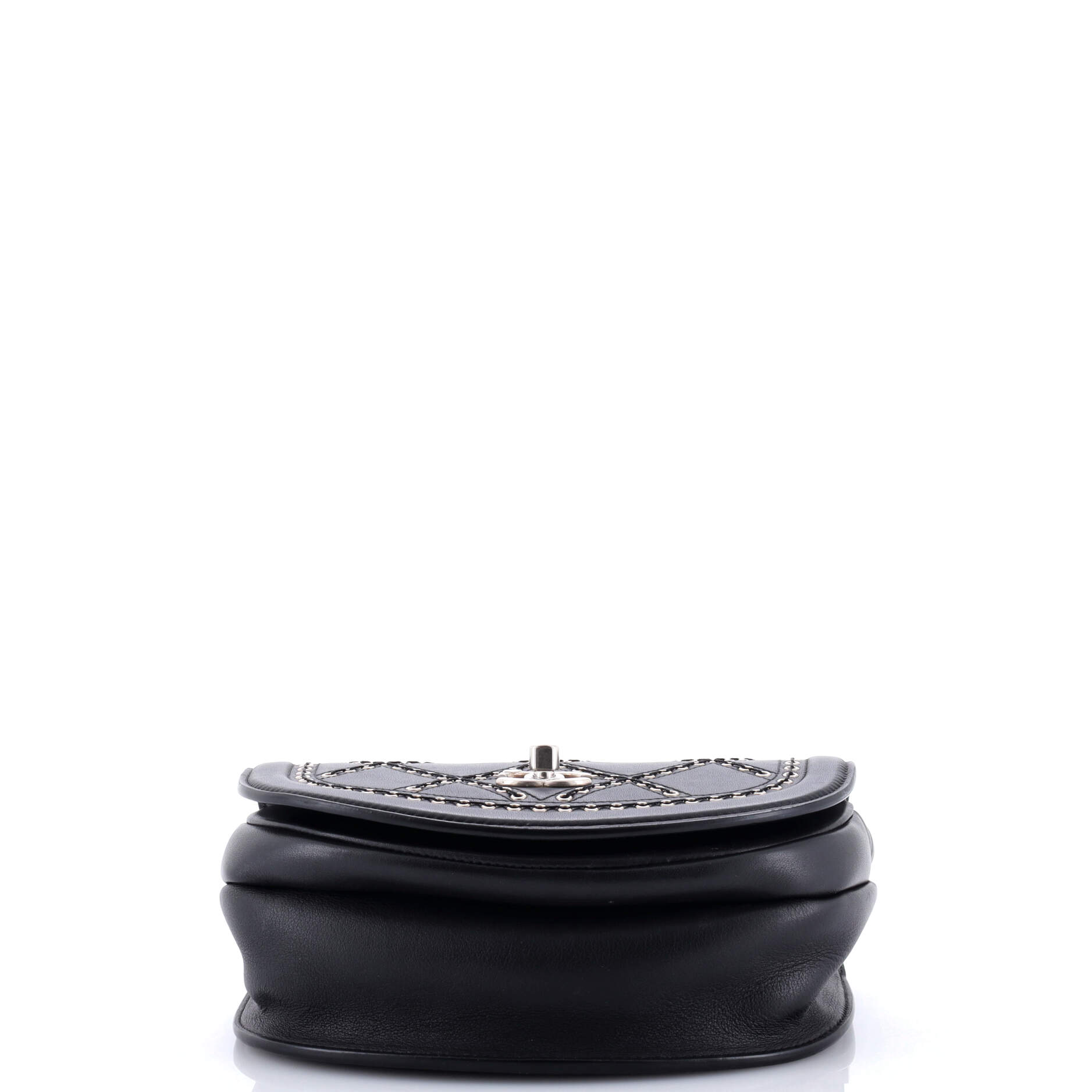 Chanel Coco Eyelets Round Flap Bag Quilted Calfskin Small