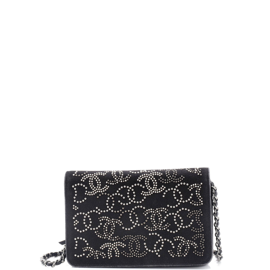 Chanel Paris-Shanghai Wallet on Chain Studded Canvas