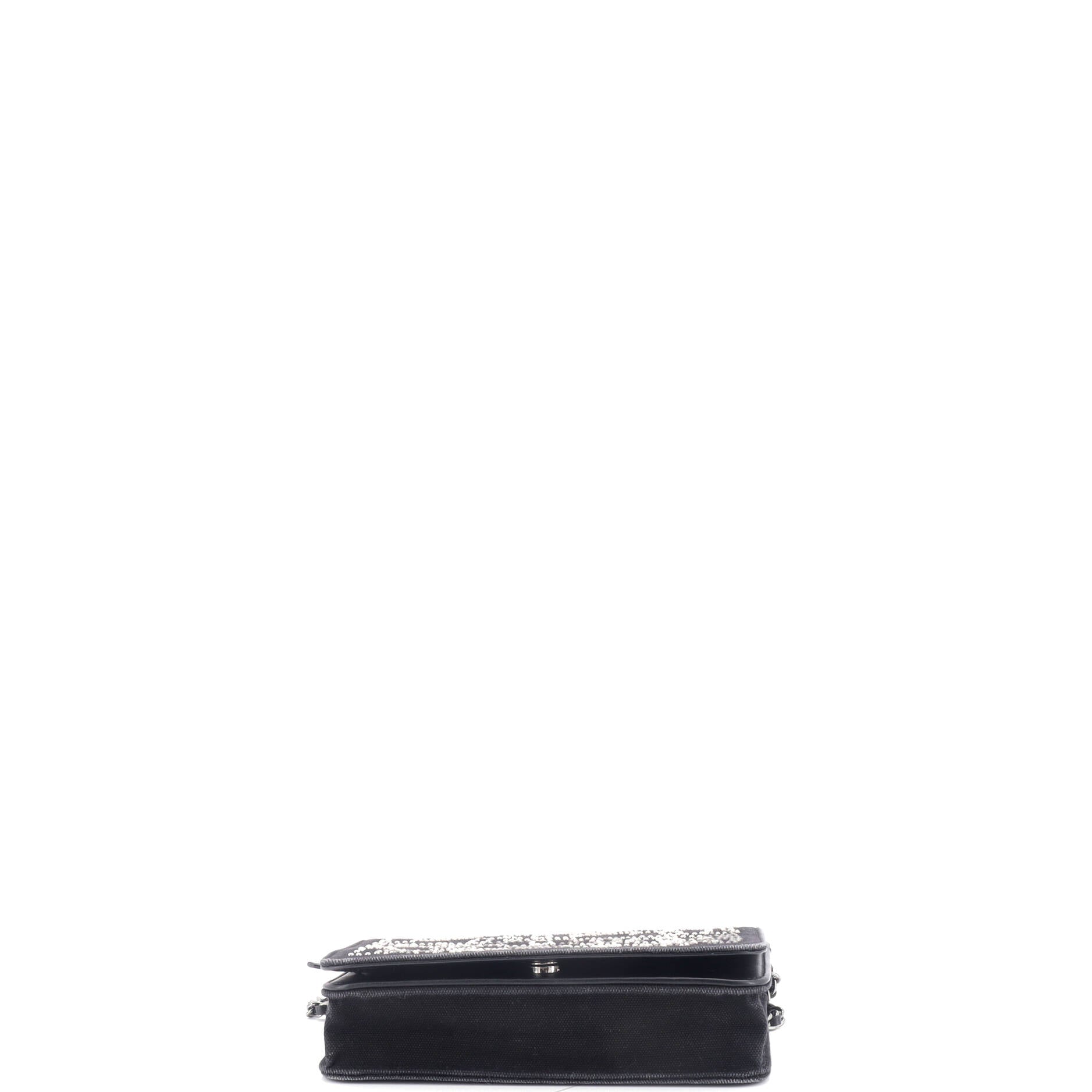 Chanel Paris-Shanghai Wallet on Chain Studded Canvas
