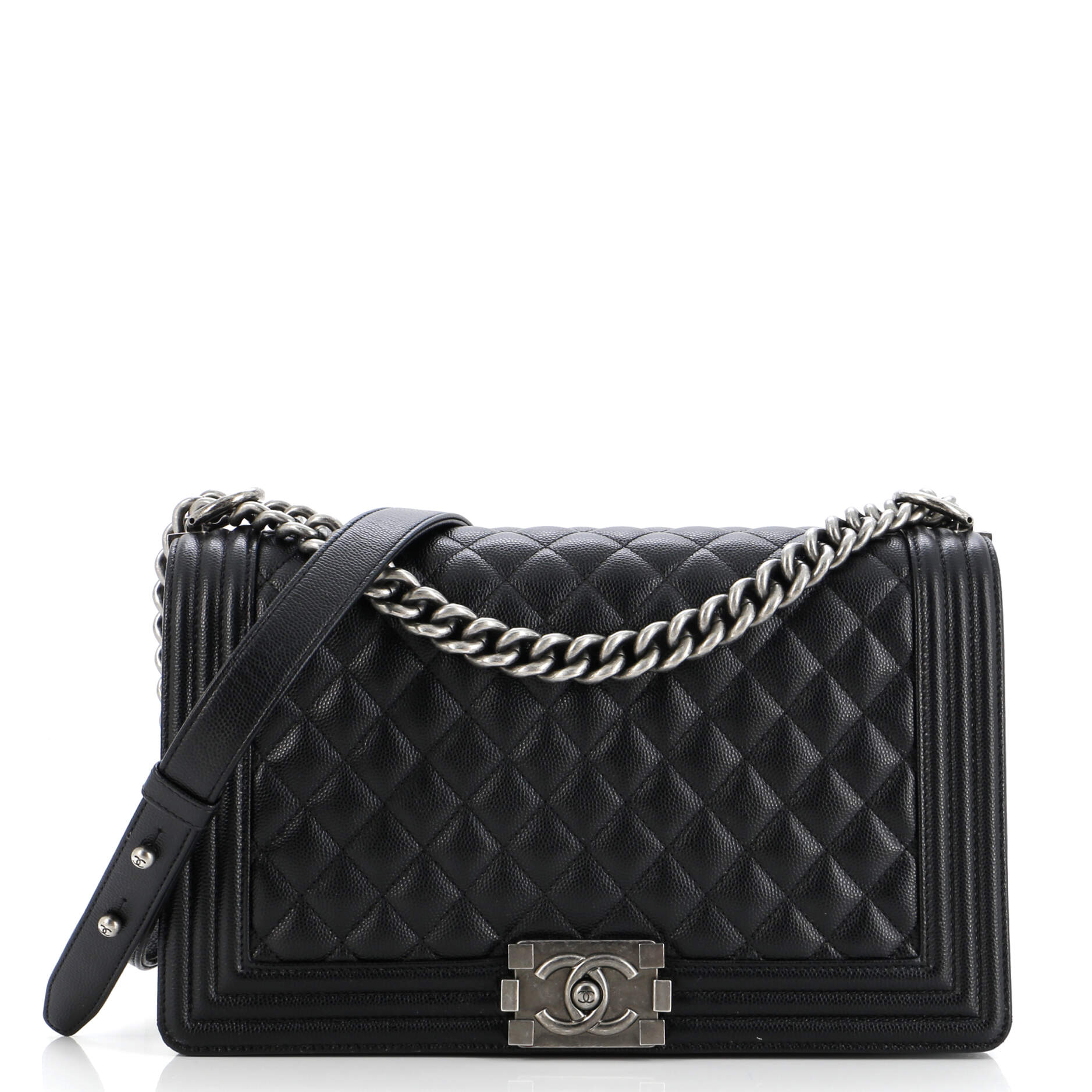Chanel Boy Flap Bag Quilted Caviar New Medium