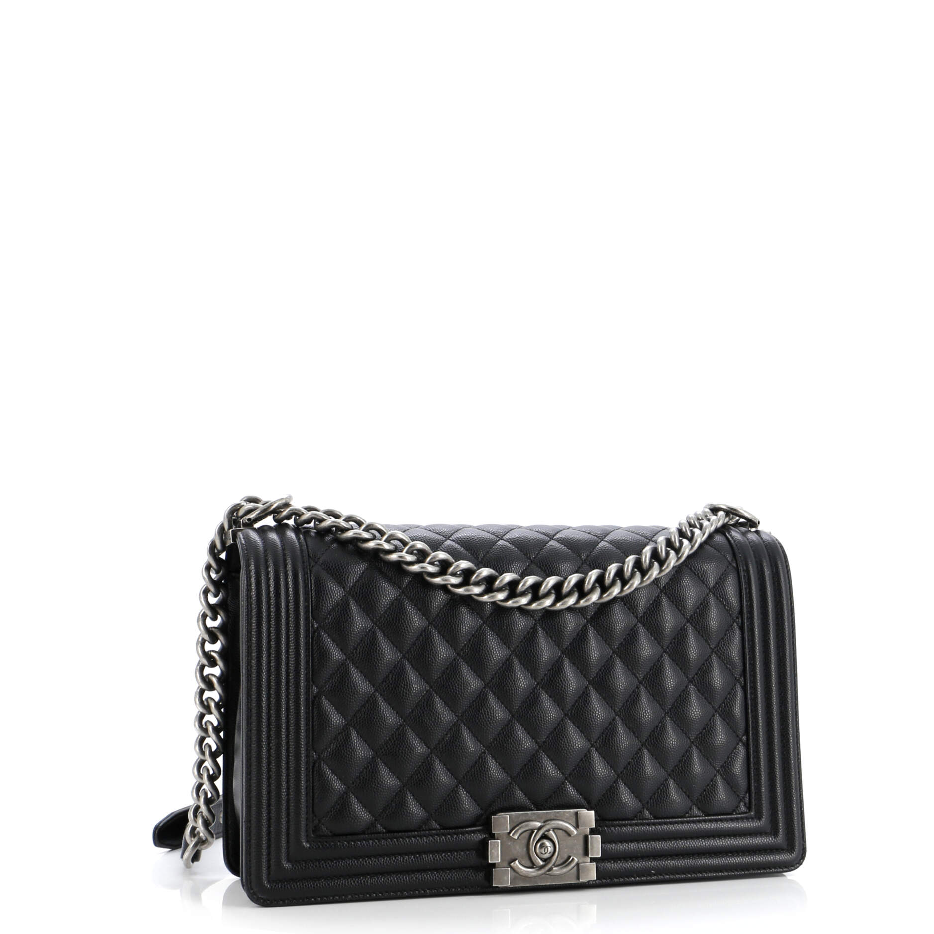 Chanel Boy Flap Bag Quilted Caviar New Medium