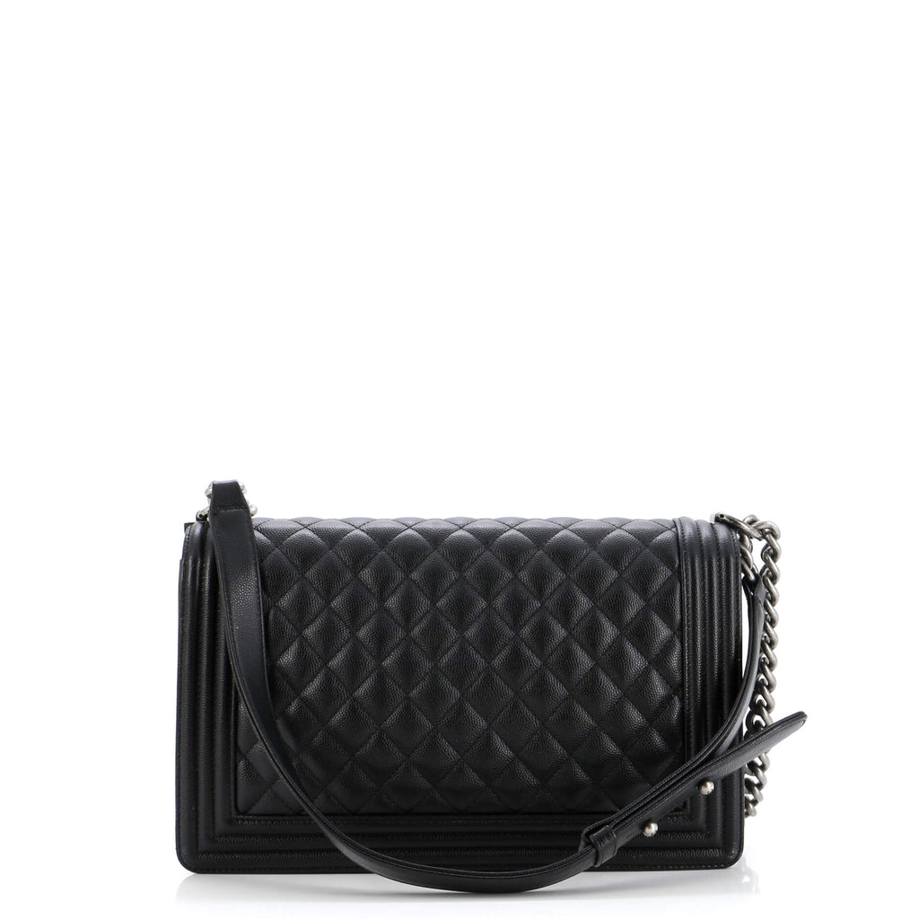 Chanel Boy Flap Bag Quilted Caviar New Medium