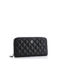 Chanel Zip Around Wallet Quilted Caviar Long