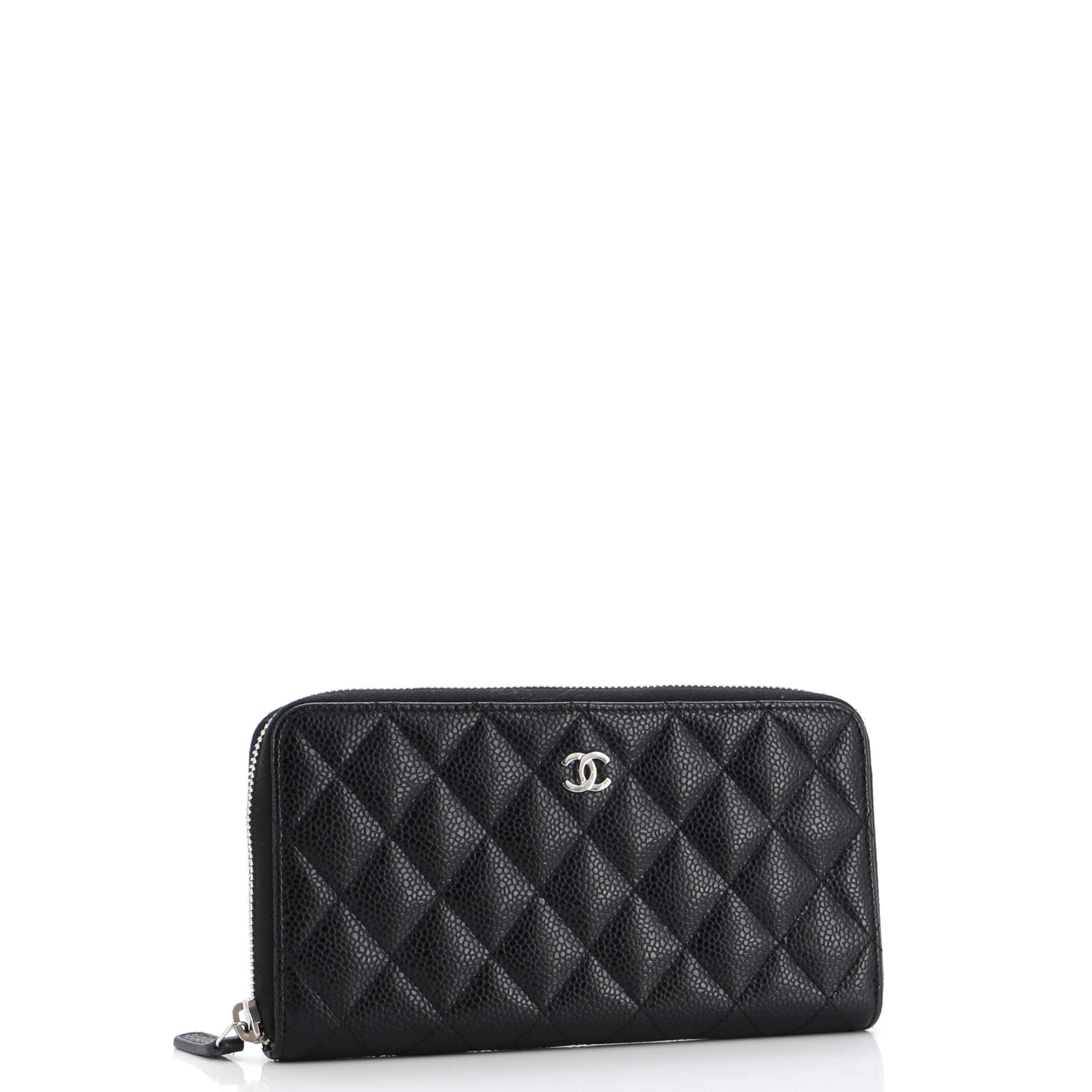 Chanel Zip Around Wallet Quilted Caviar Long