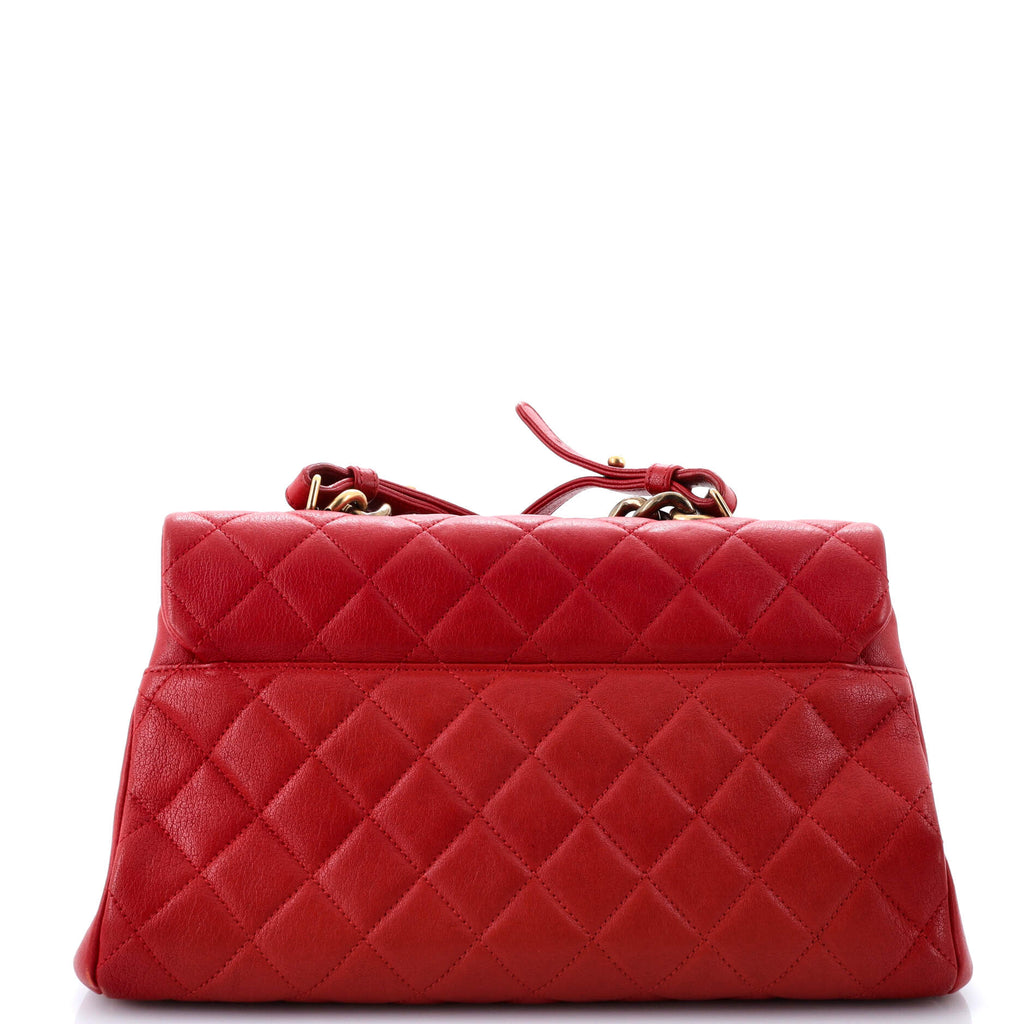 Chanel Trapezio Flap Bag Quilted Sheepskin Large