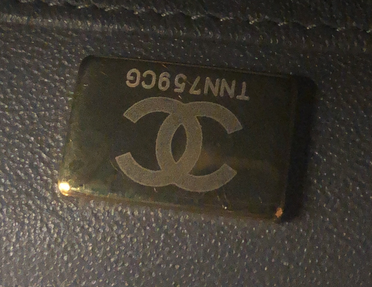 Chanel CC Top Handle Vanity Case with Chain Quilted Caviar Small