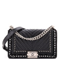 Chanel Jacket Boy Flap Bag Quilted Lambskin with Tweed Old Medium