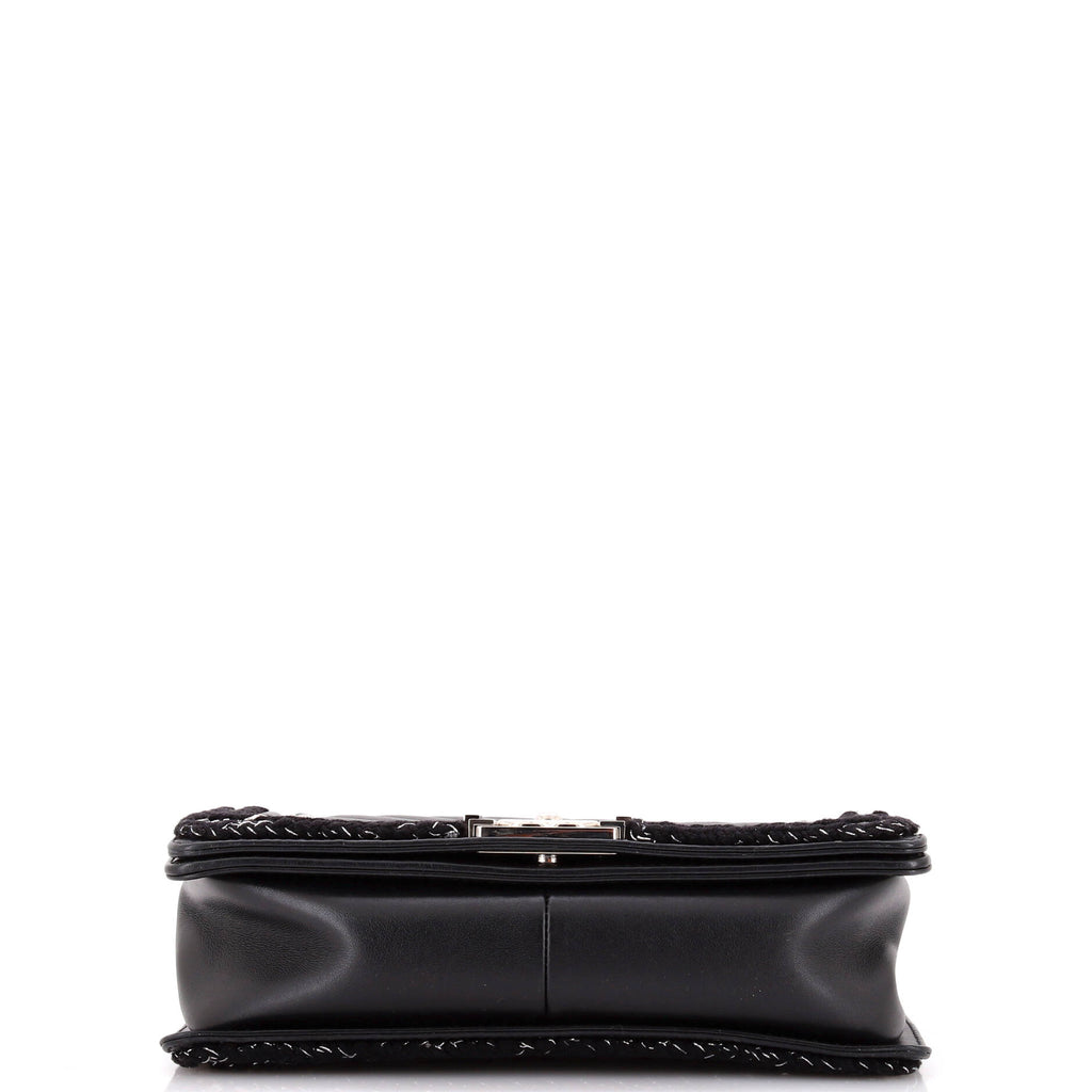 Chanel Jacket Boy Flap Bag Quilted Lambskin with Tweed Old Medium