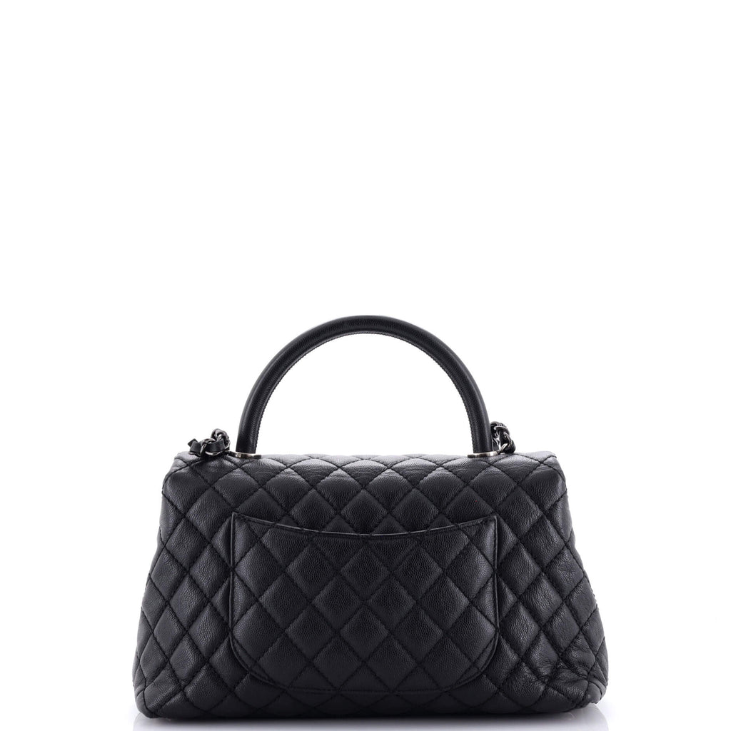 Chanel Coco Top Handle Bag Quilted Caviar Small