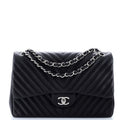 Chanel Classic Double Flap Bag Chevron Lambskin Jumbo