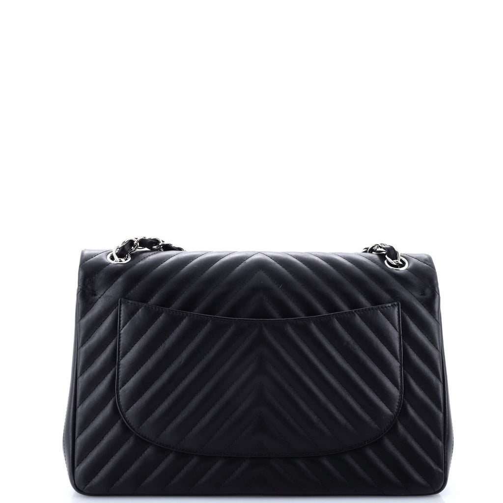 Chanel Classic Double Flap Bag Chevron Lambskin Jumbo