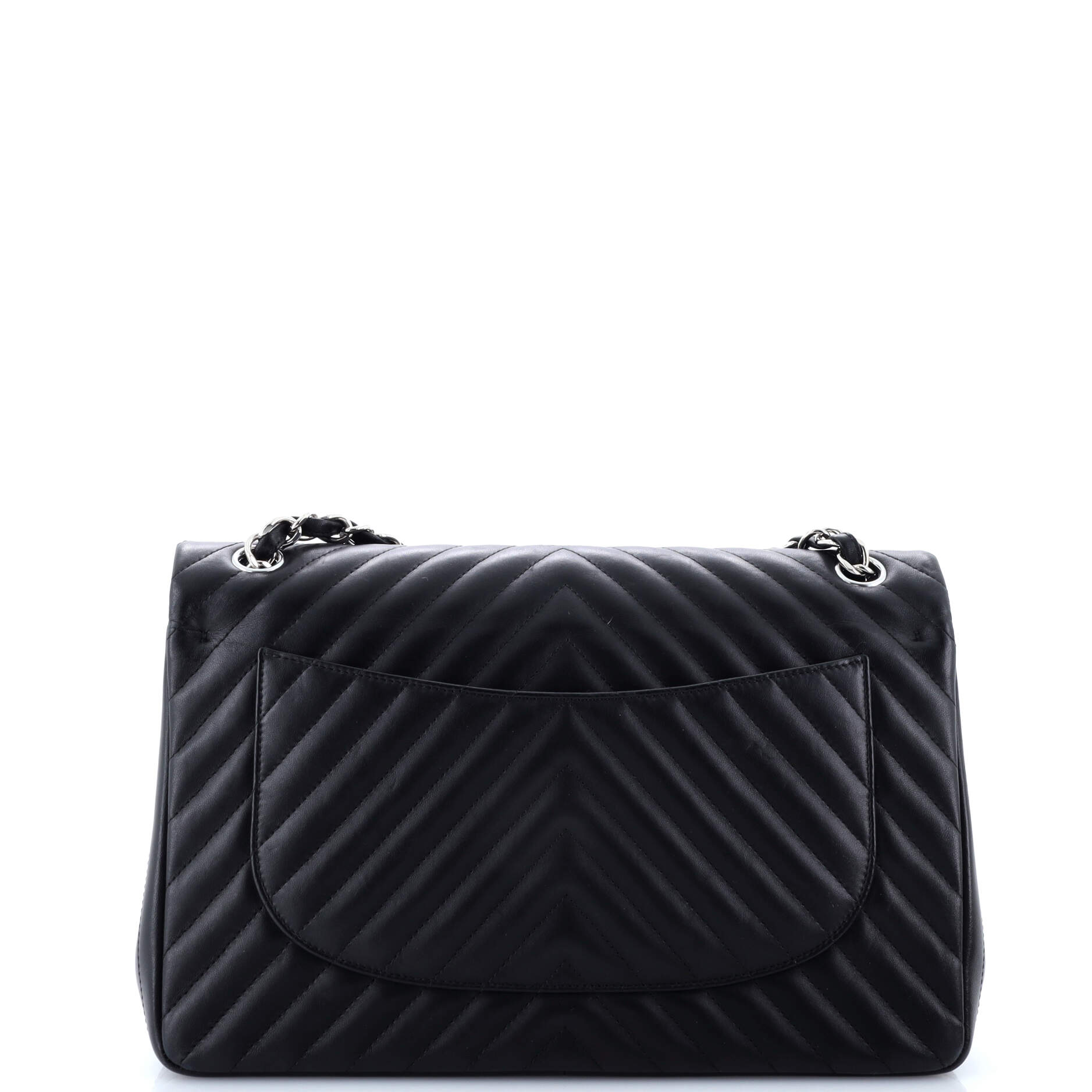 Chanel Classic Double Flap Bag Chevron Lambskin Jumbo