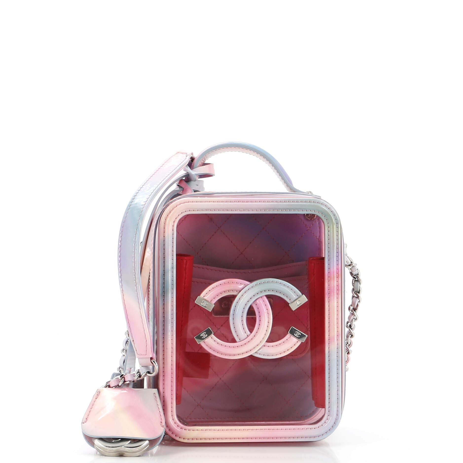 Chanel Filigree Vertical Vanity Case PVC with Lambskin