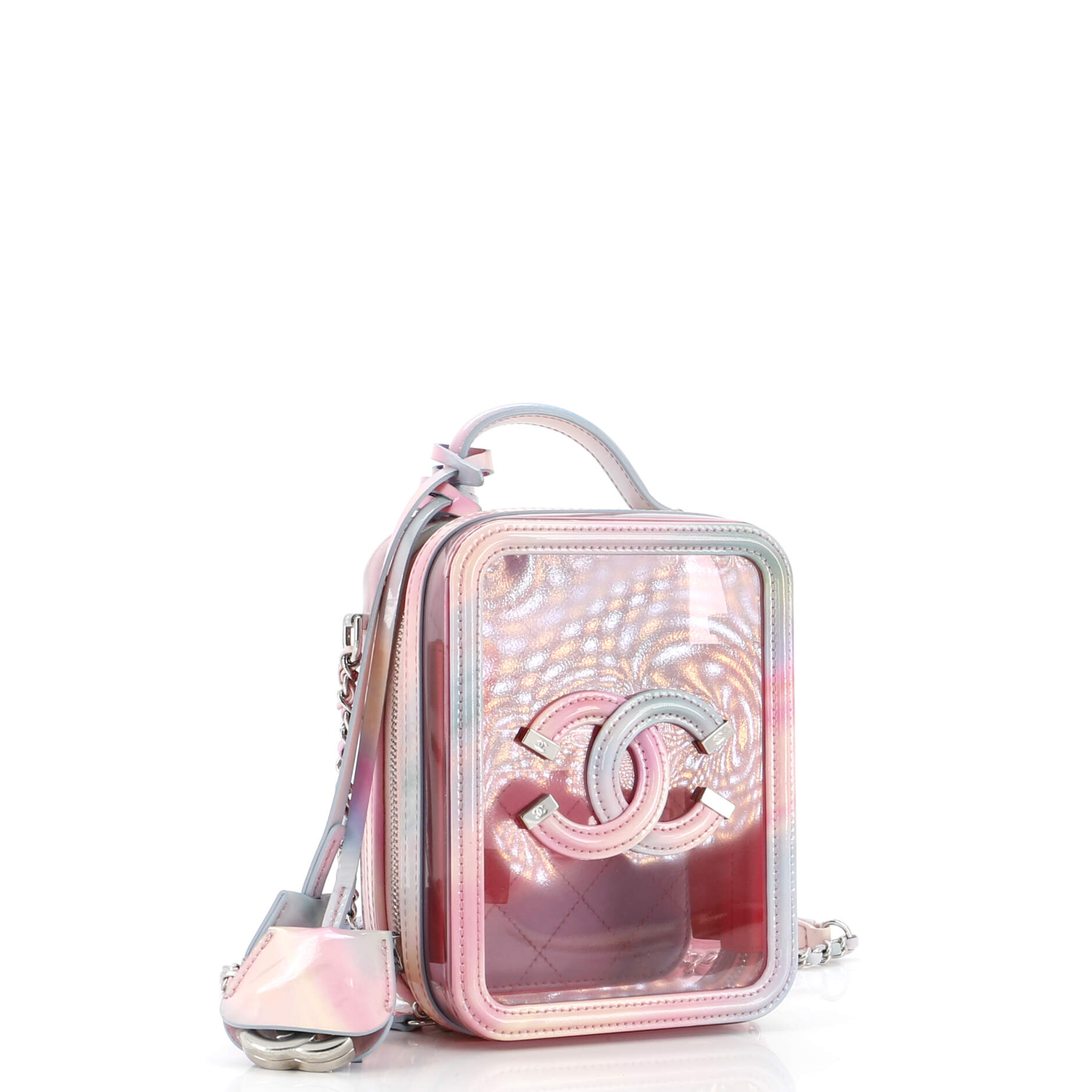 Chanel Filigree Vertical Vanity Case PVC with Lambskin