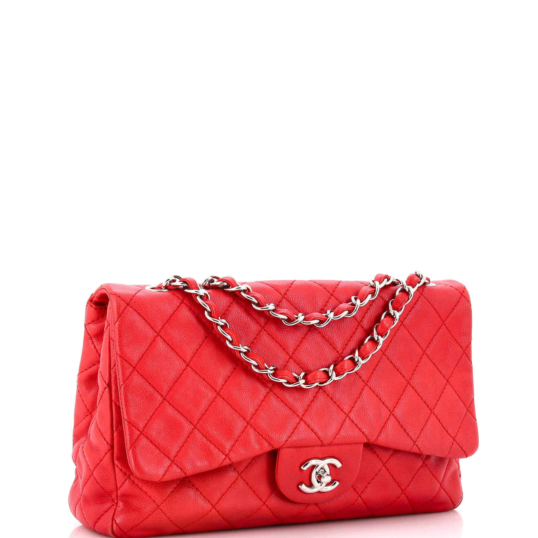 Chanel Classic Single Flap Bag Quilted Caviar Jumbo