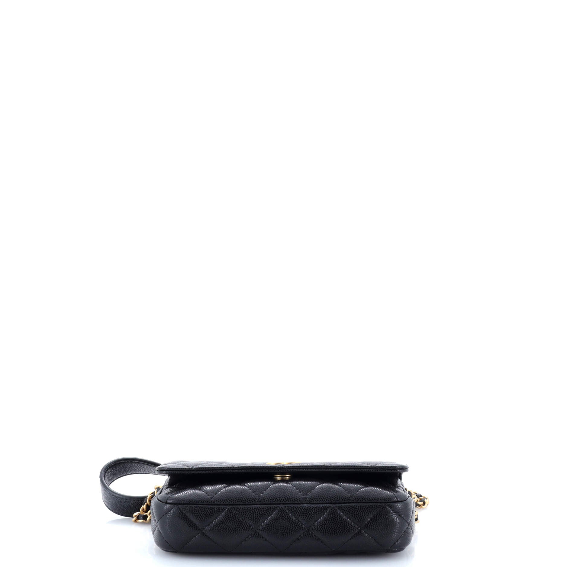 Chanel Twist Your Buttons Flap Clutch with Chain Quilted Caviar