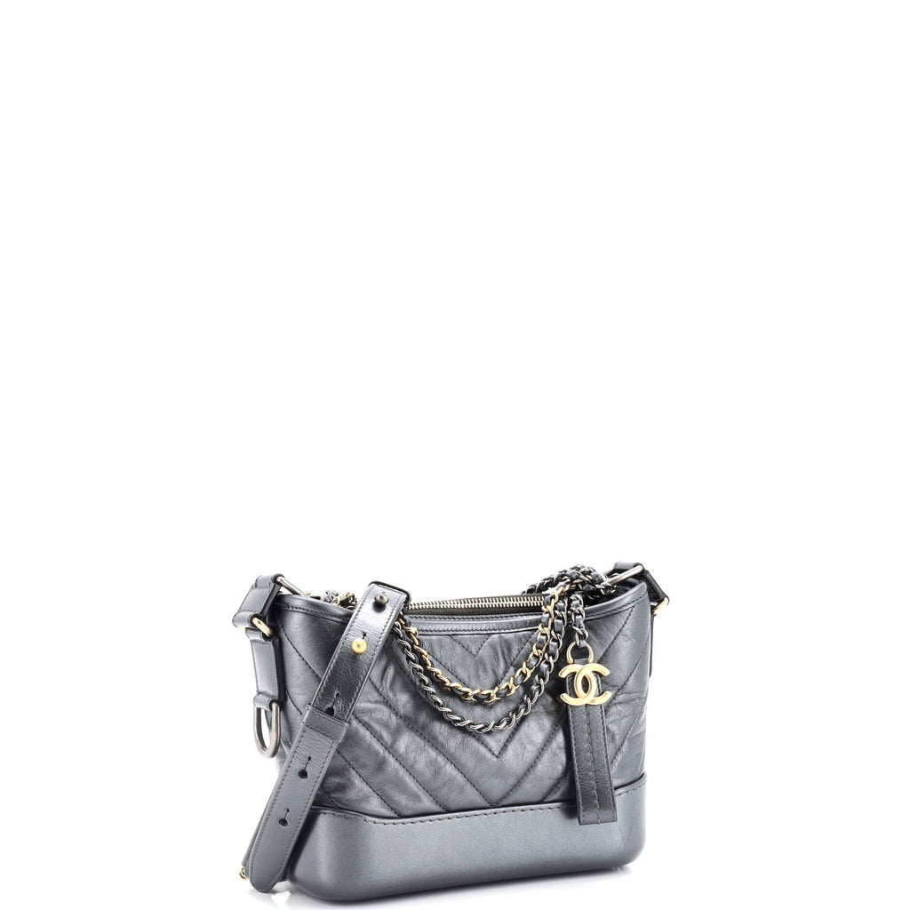 Chanel Gabrielle Hobo Chevron Aged Calfskin Small