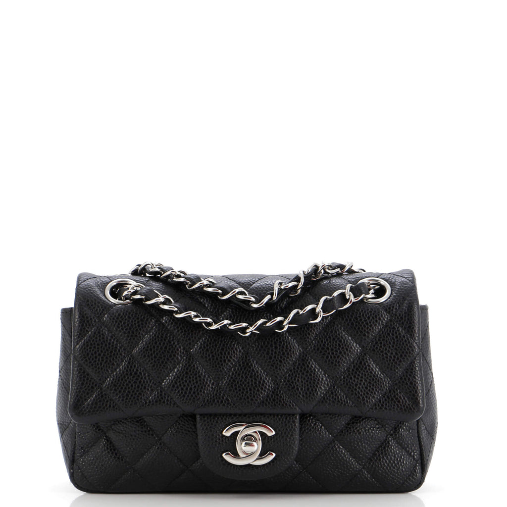 Chanel Classic Single Flap Bag Quilted Caviar Mini
