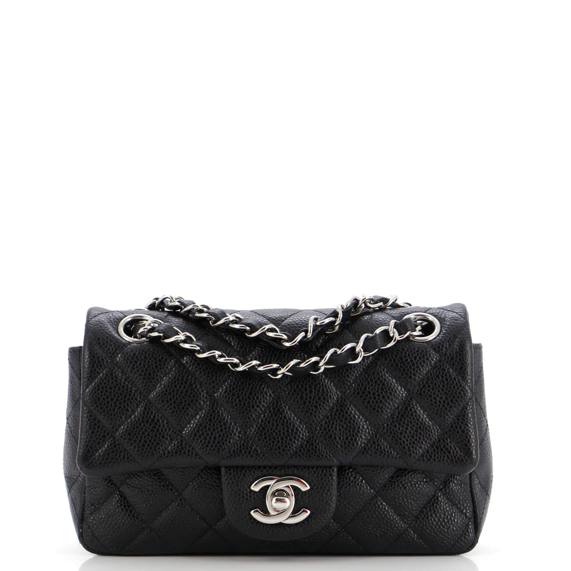 Chanel Classic Single Flap Bag Quilted Caviar Mini