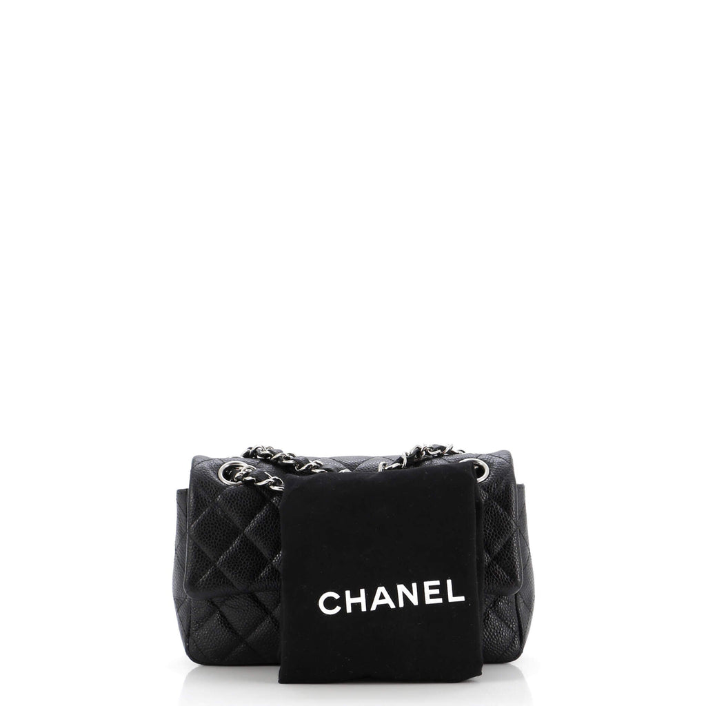 Chanel Classic Single Flap Bag Quilted Caviar Mini
