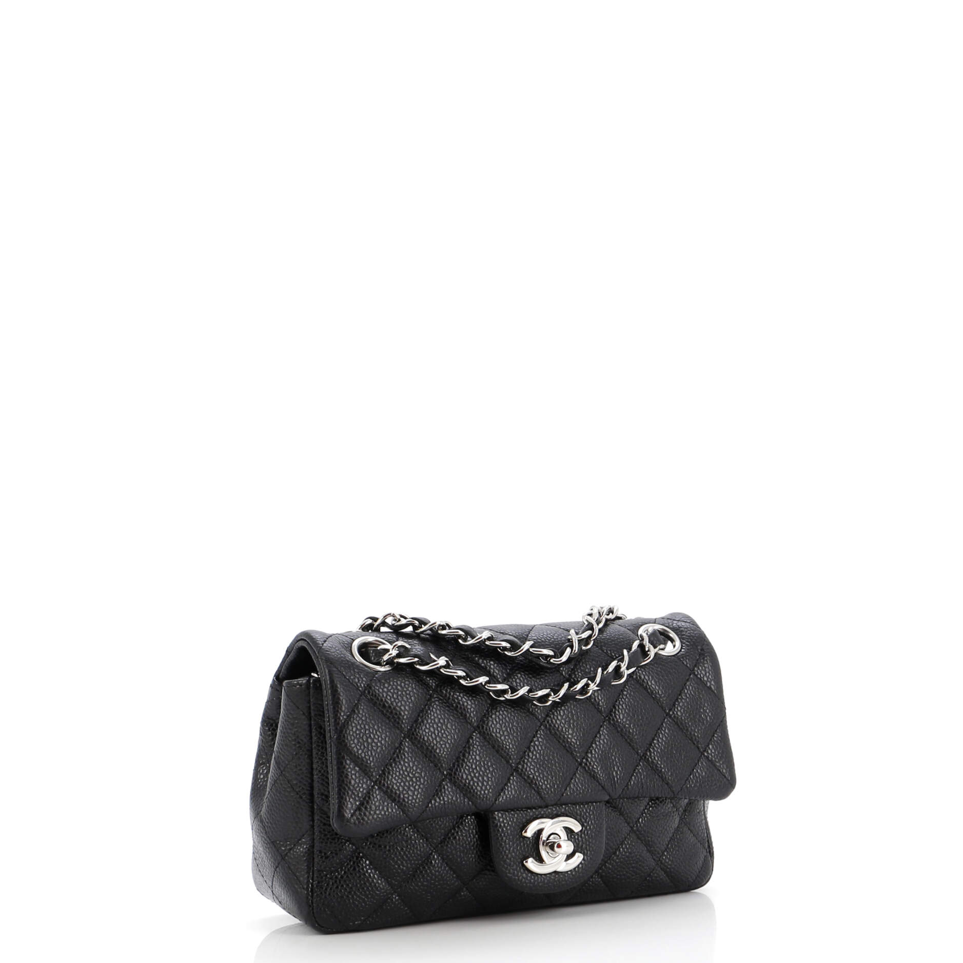 Chanel Classic Single Flap Bag Quilted Caviar Mini