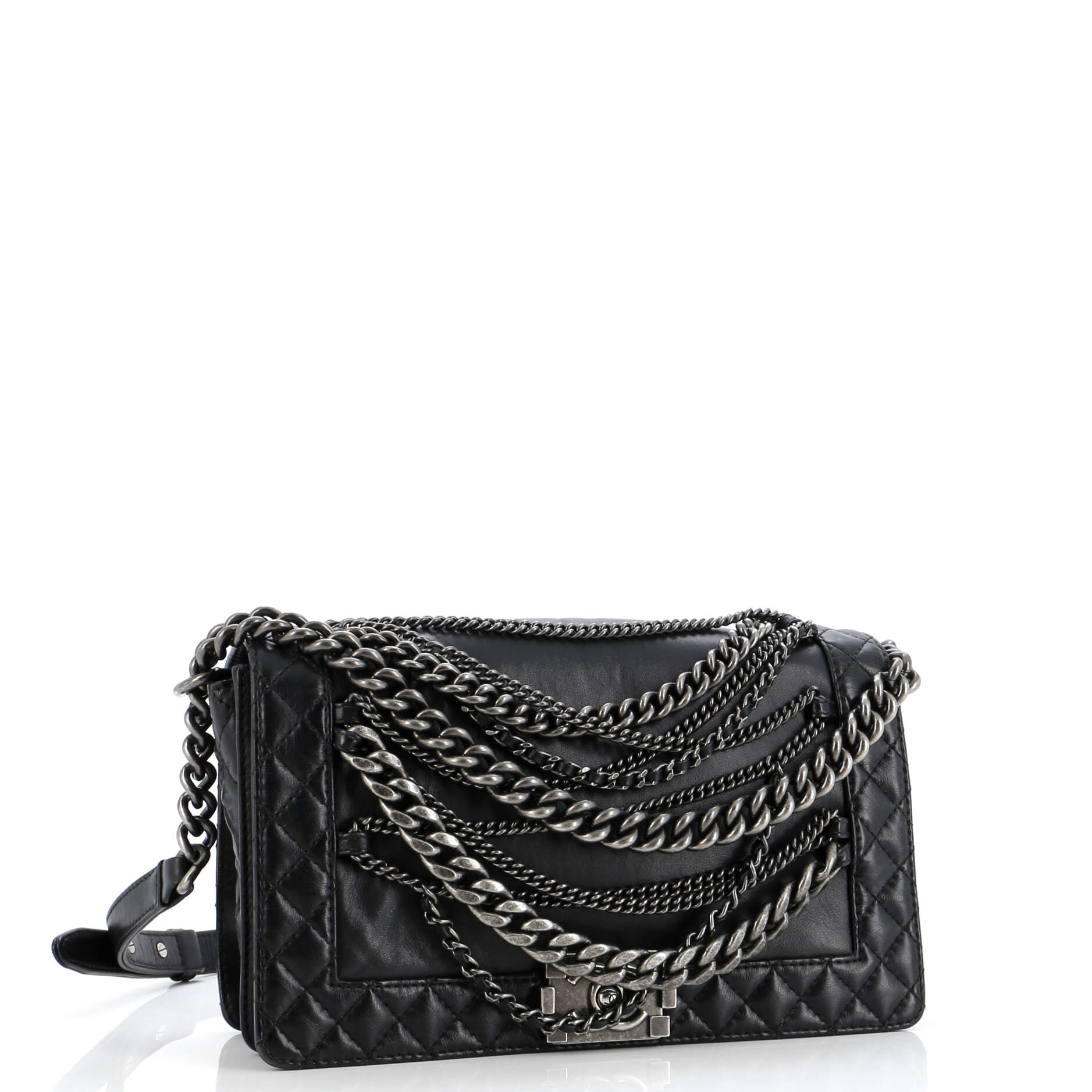 Chanel Boy Flap Bag Enchained Lambskin New Medium