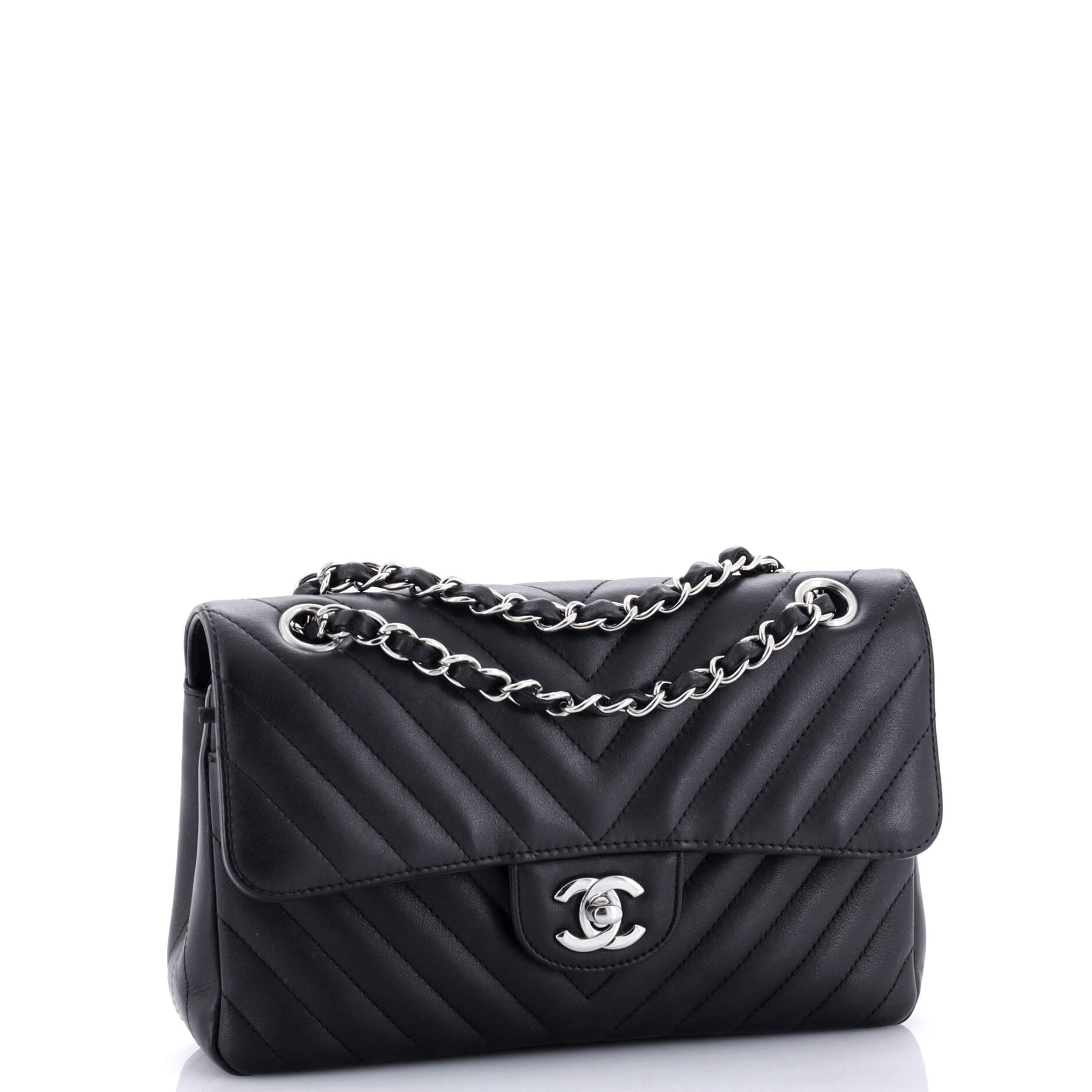 Chanel Classic Double Flap Bag Chevron Lambskin Small