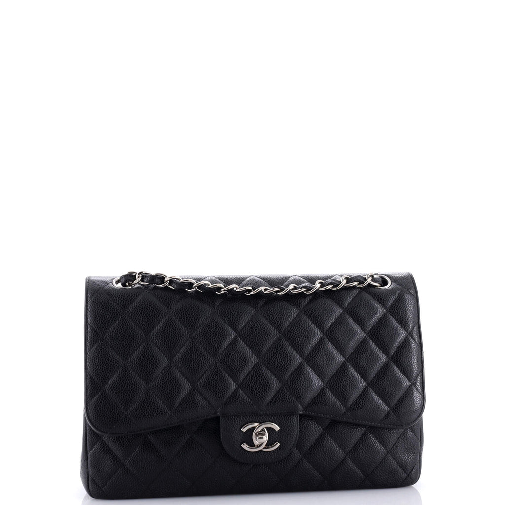 Chanel Classic Double Flap Bag Quilted Caviar Jumbo