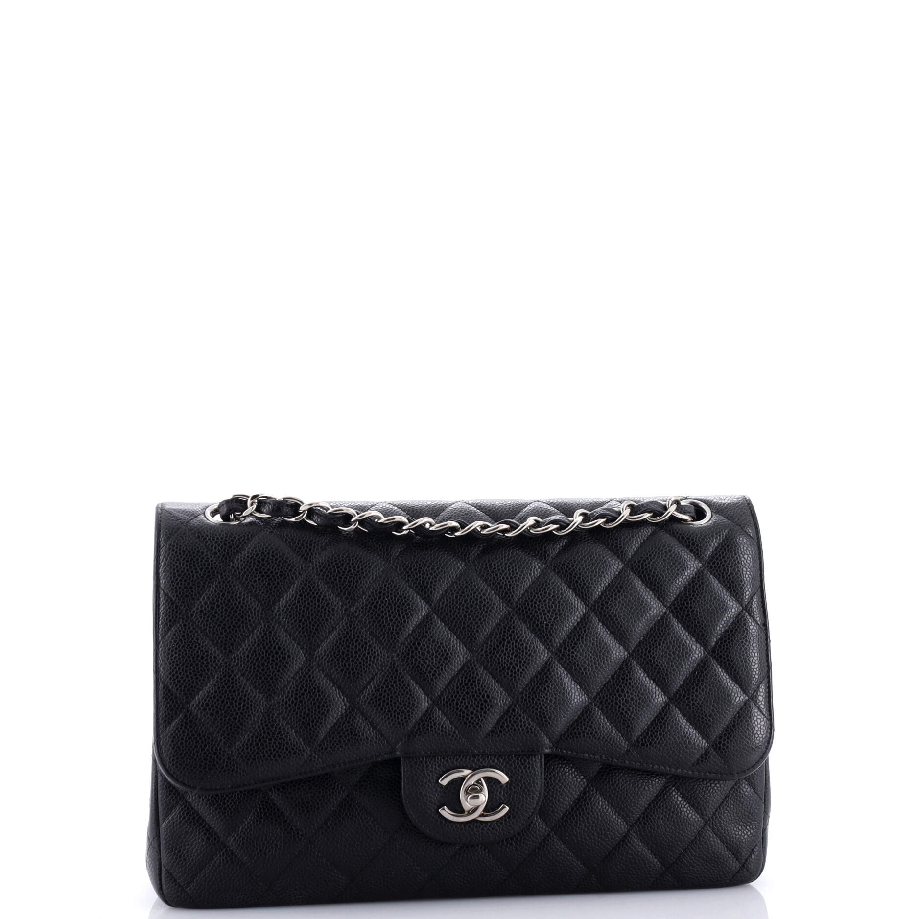 Chanel Classic Double Flap Bag Quilted Caviar Jumbo