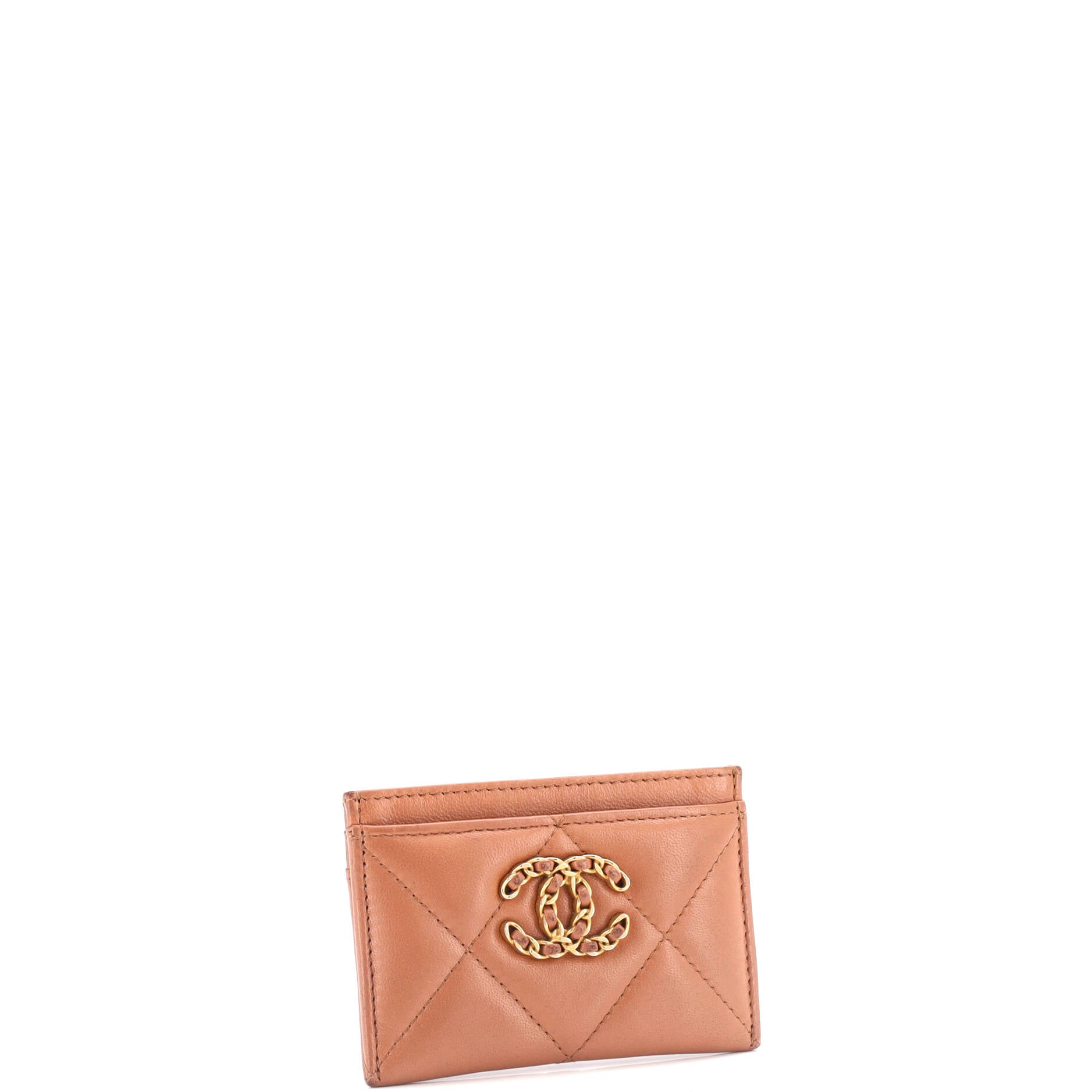 Chanel 19 Card Holder Quilted Leather
