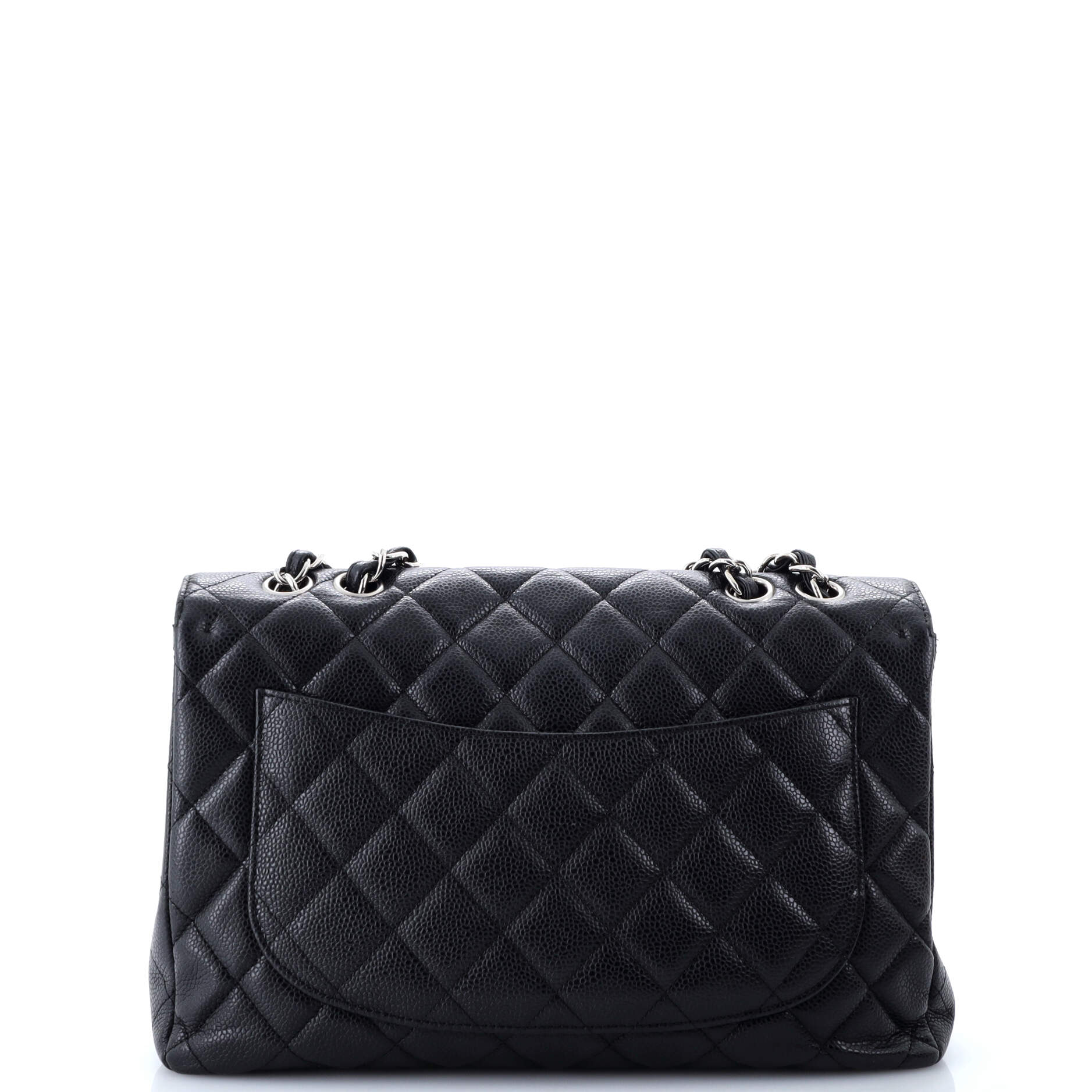 Chanel Classic Single Flap Bag Quilted Caviar Jumbo