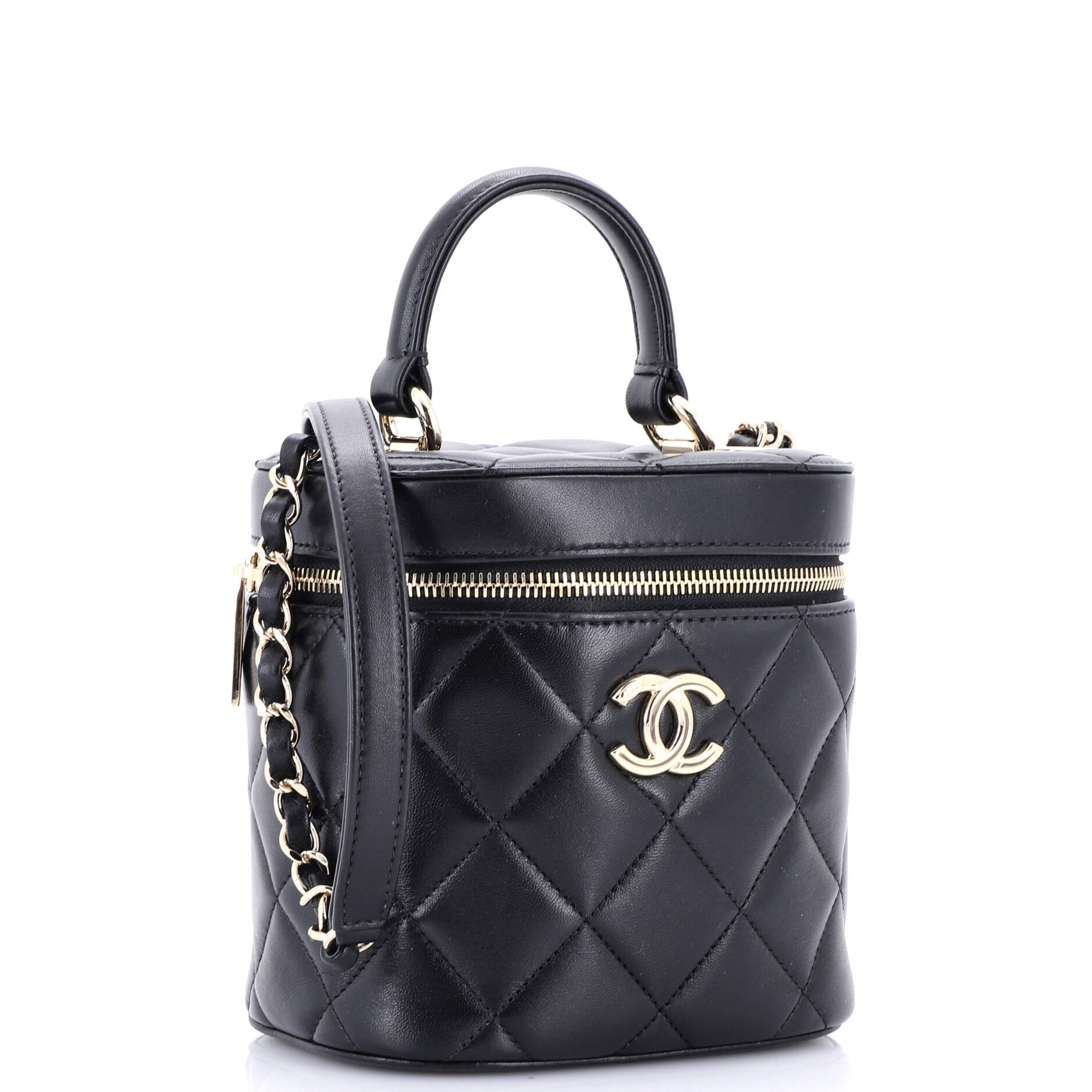 Chanel Trendy CC Top Handle Vanity Case Quilted Lambskin Small