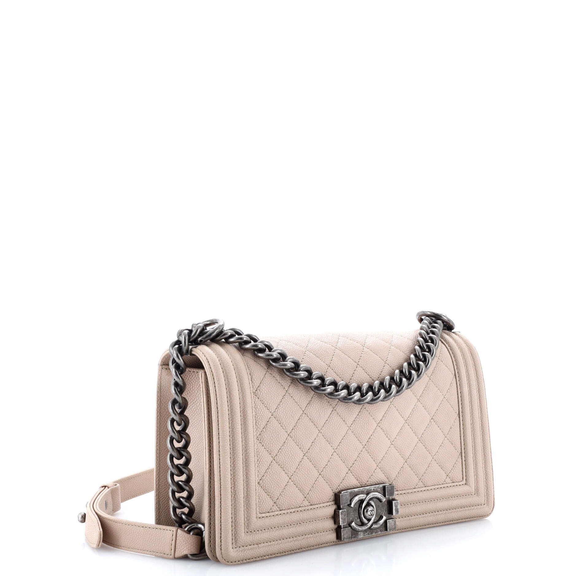 Chanel Boy Flap Bag Quilted Caviar Old Medium