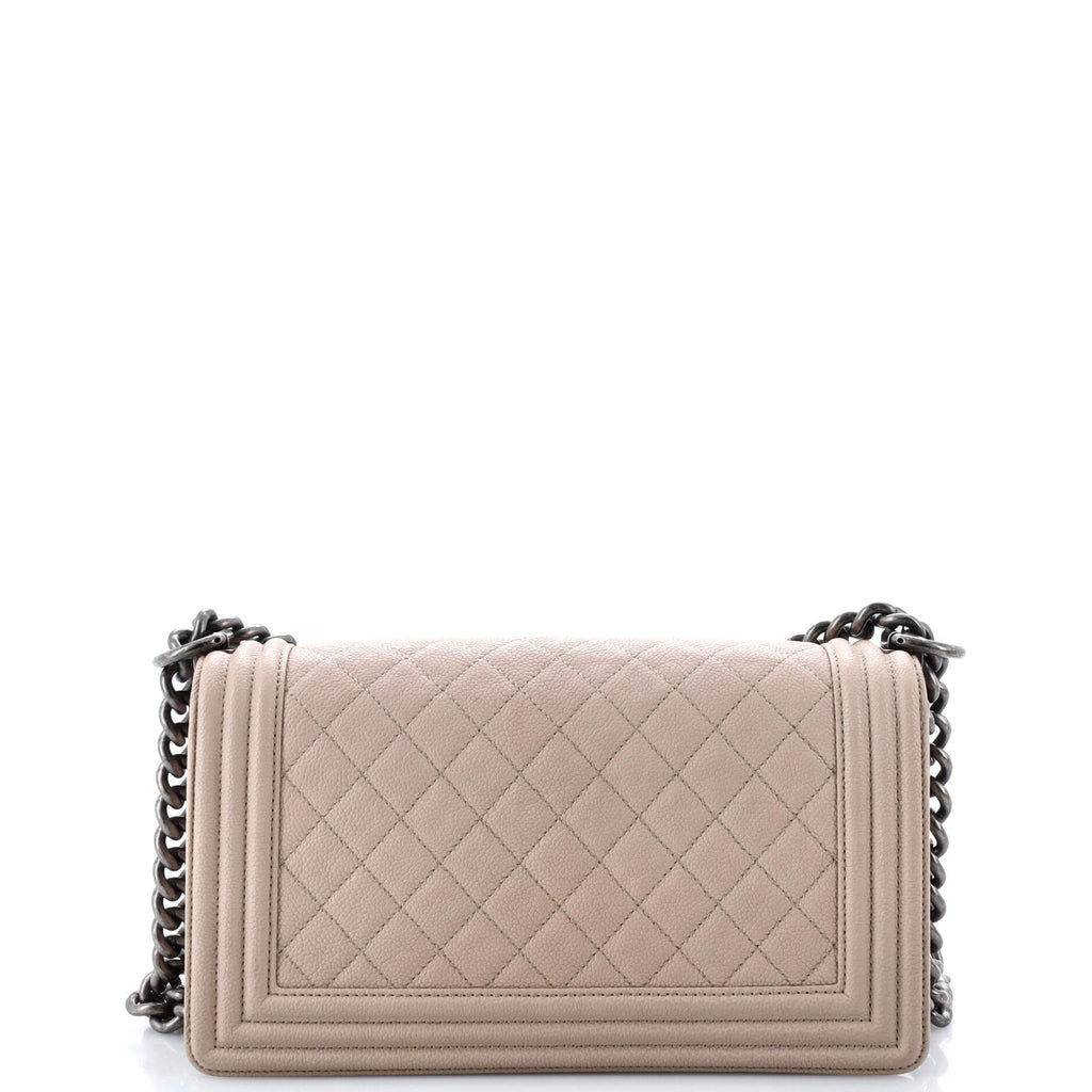 Chanel Boy Flap Bag Quilted Caviar Old Medium