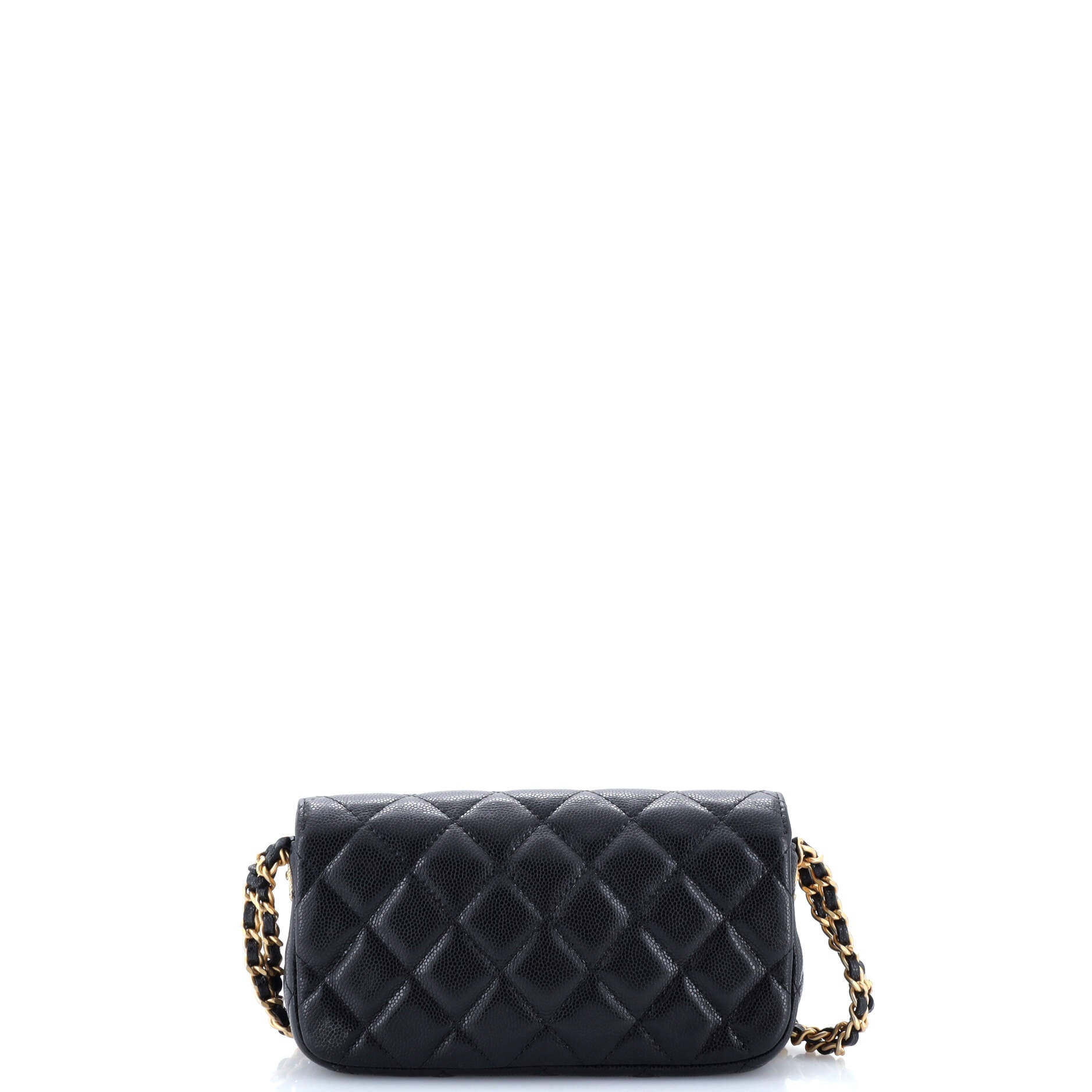 Chanel Twist Your Buttons Flap Clutch with Chain Quilted Caviar