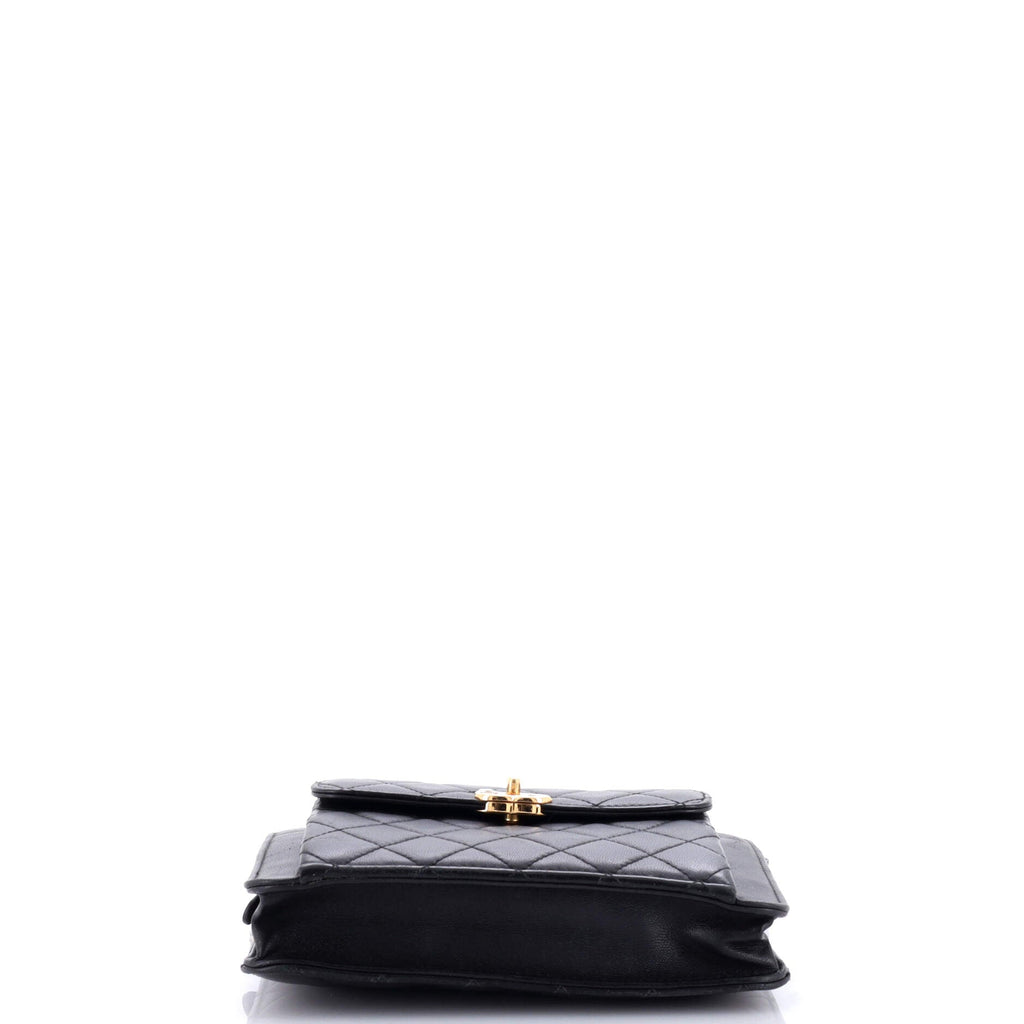 Chanel Front Pocket Square Clutch with Chain Quilted Lambskin Small