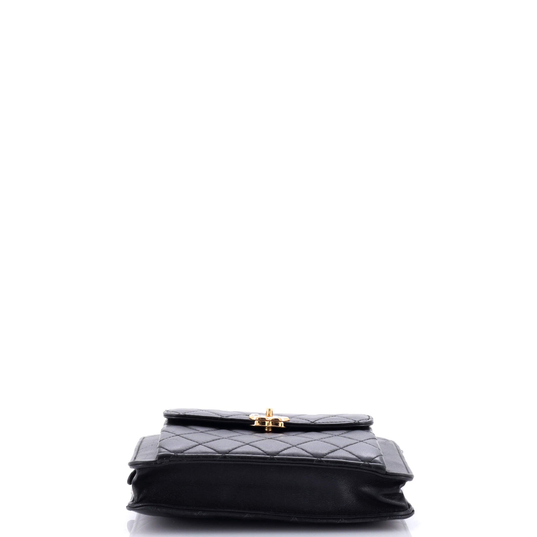Chanel Front Pocket Square Clutch with Chain Quilted Lambskin Small