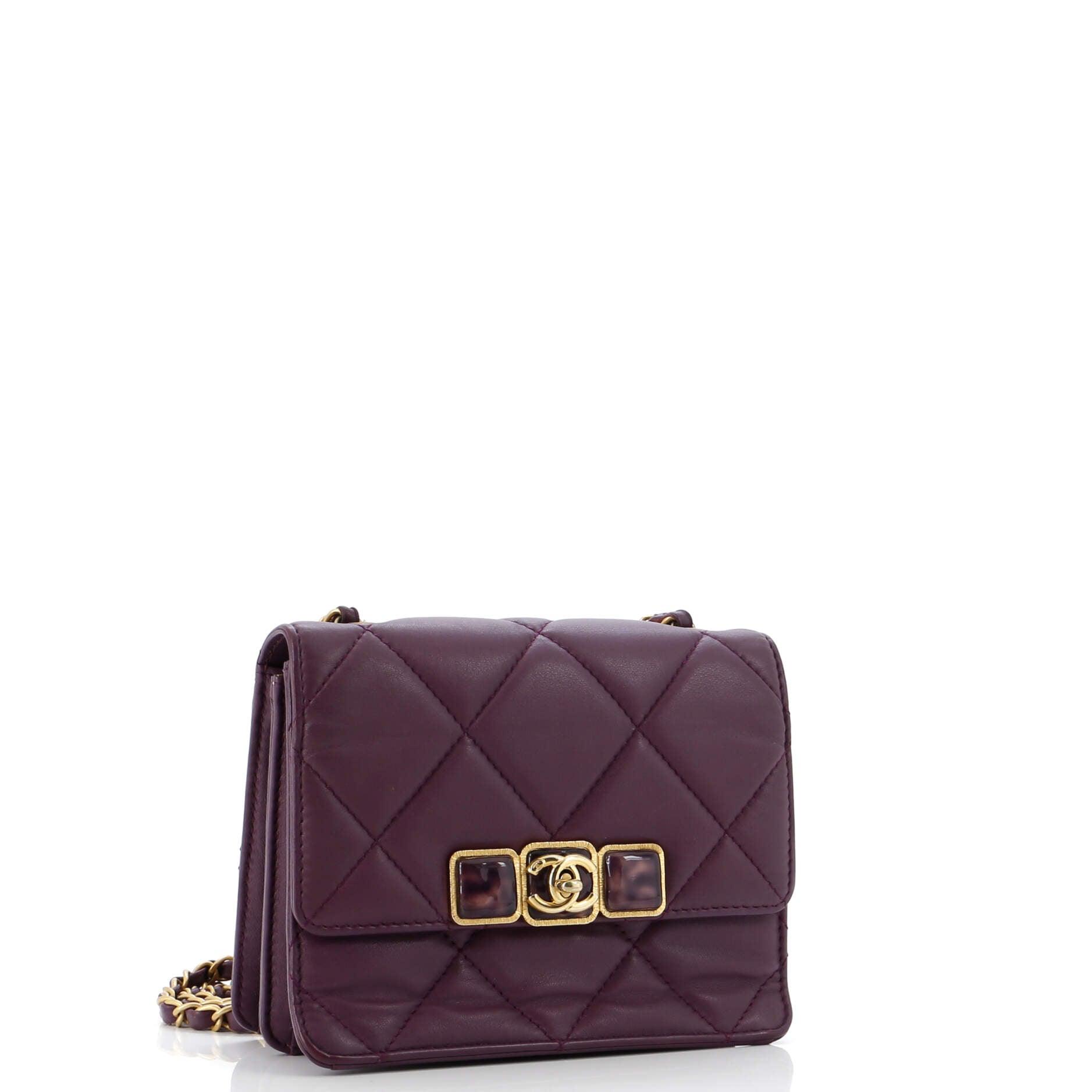 Chanel Resin CC Flap Bag Quilted Calfskin Mini
