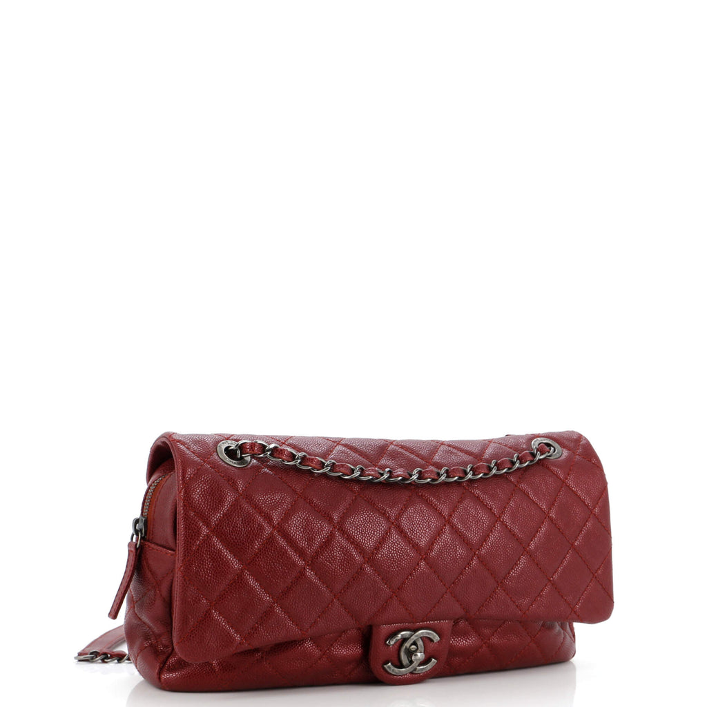 Chanel Easy Flap Bag Quilted Caviar Jumbo